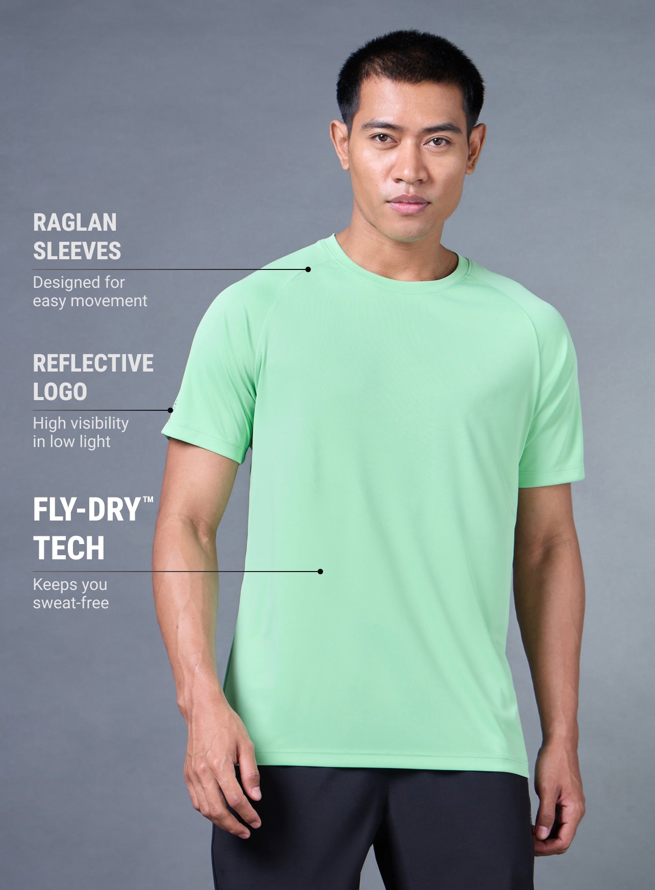 Men's Green Runner's Pro T-shirt