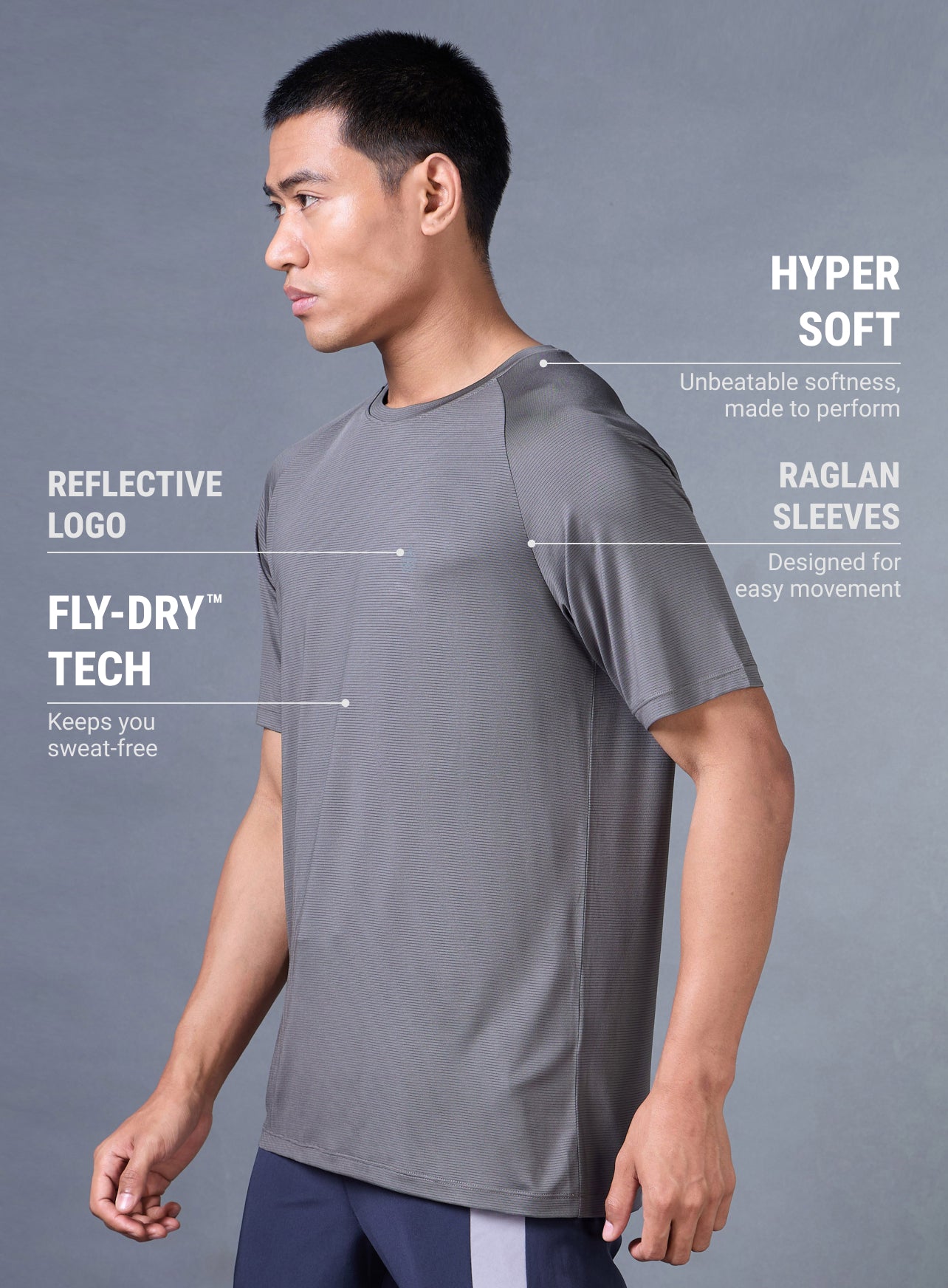 Men's Dark Grey Run Forward T-shirt