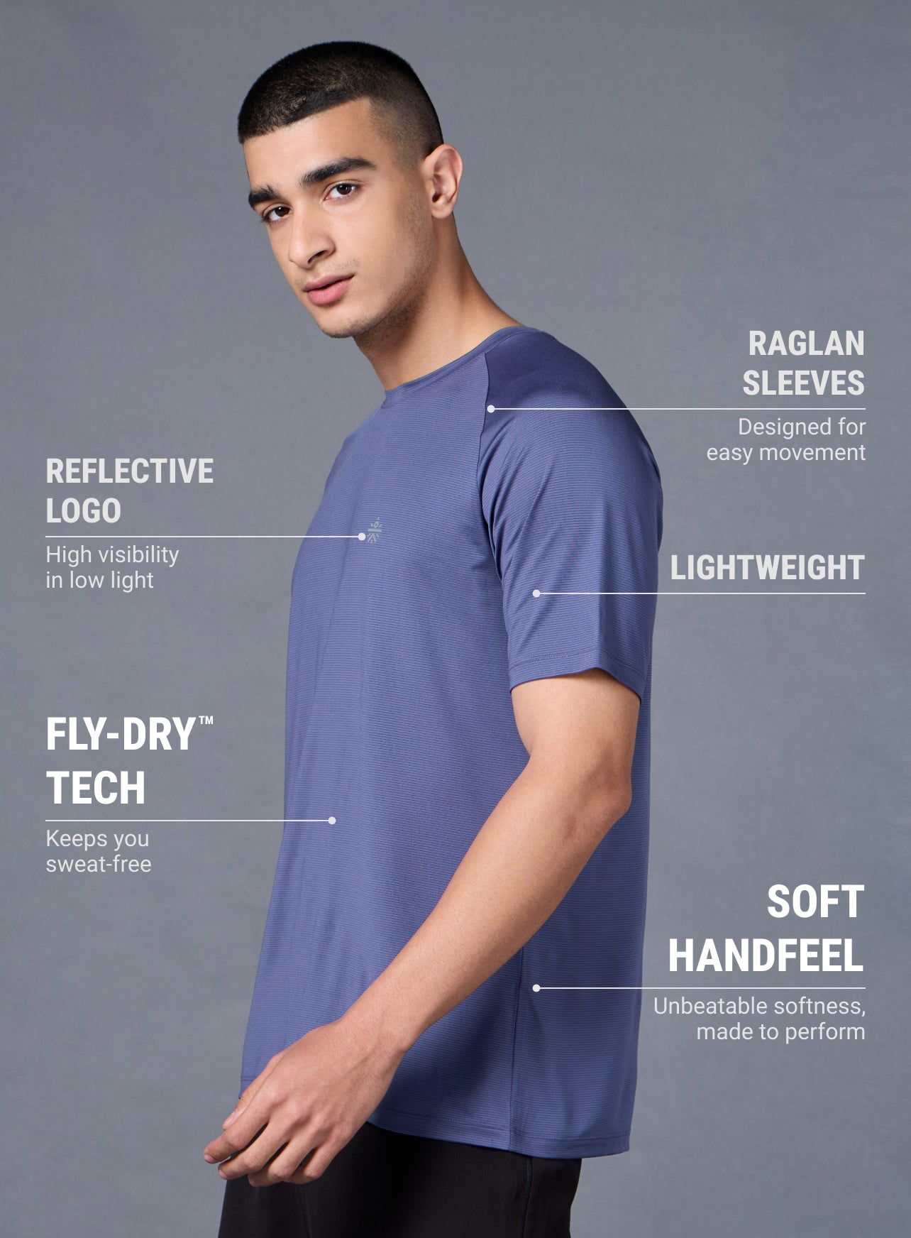 Men's Purple Run Forward T-shirt