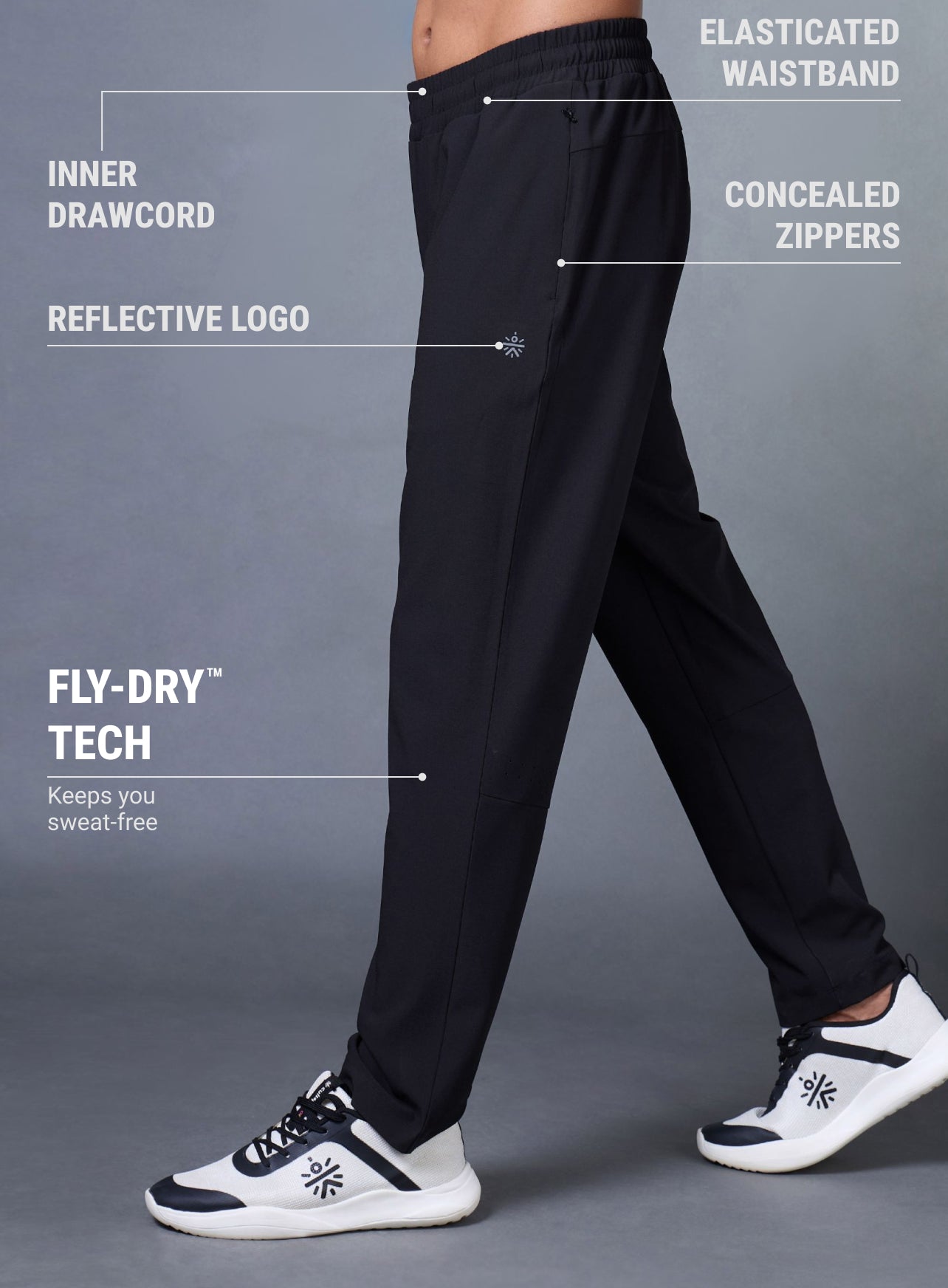 Men's Black Impact Running Trackpants