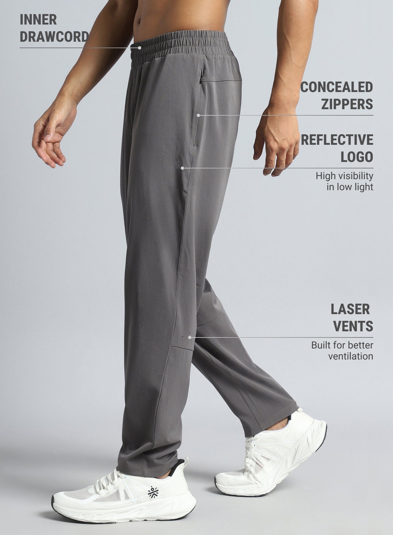 Men's Dark Grey Impact Running Trackpants