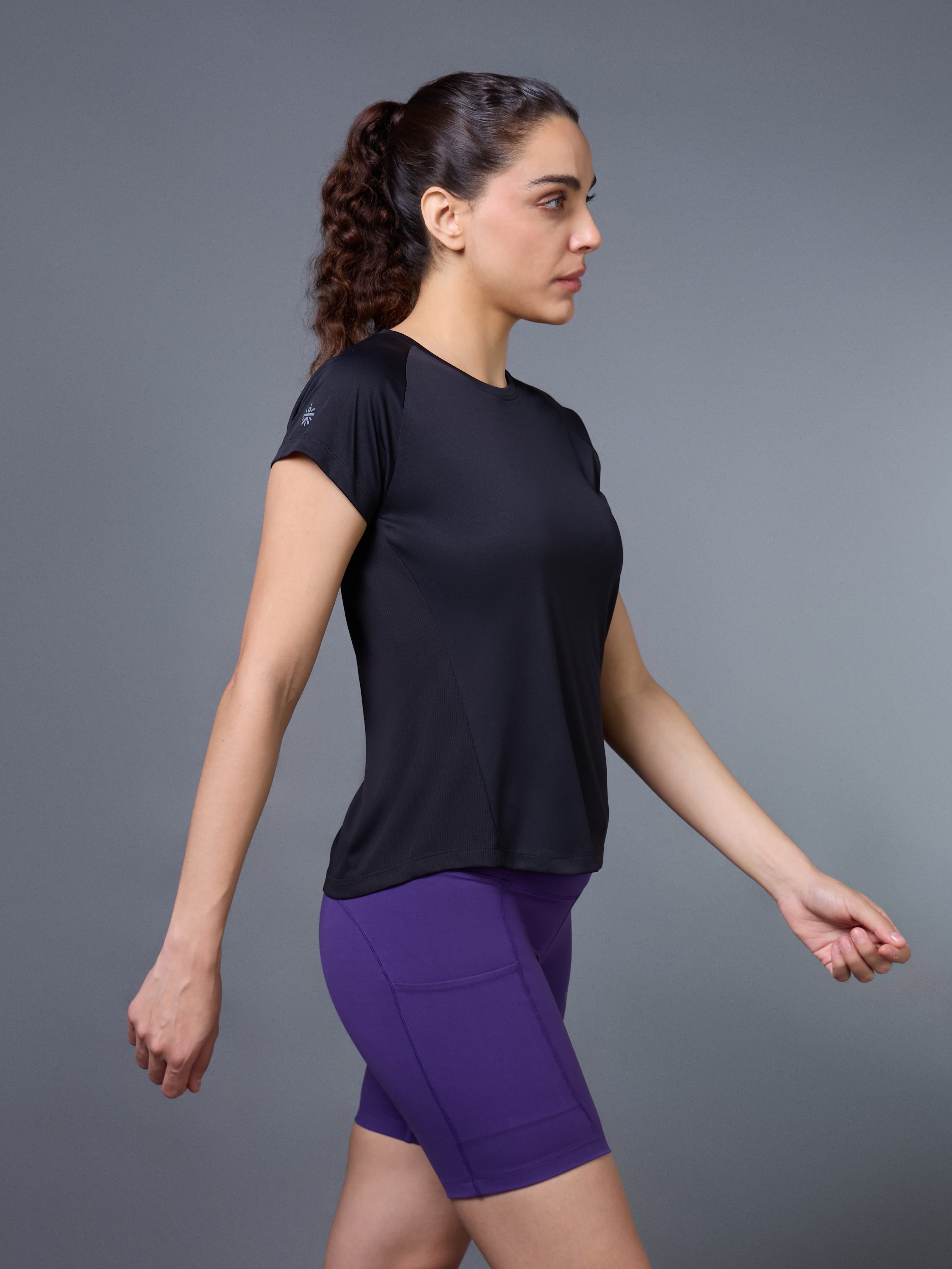 Women's Black The Runner's Essential T-shirt