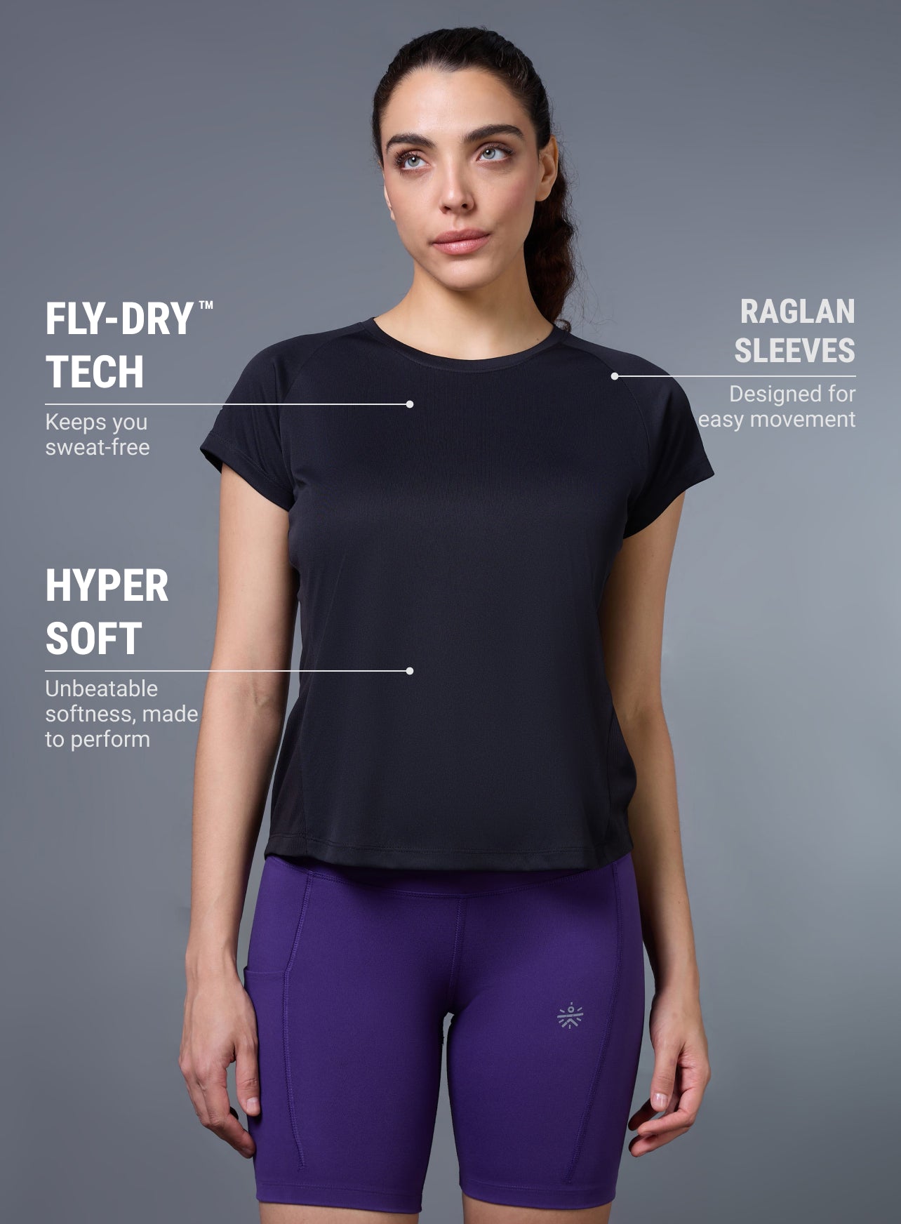 Women's Black The Runner's Essential T-shirt