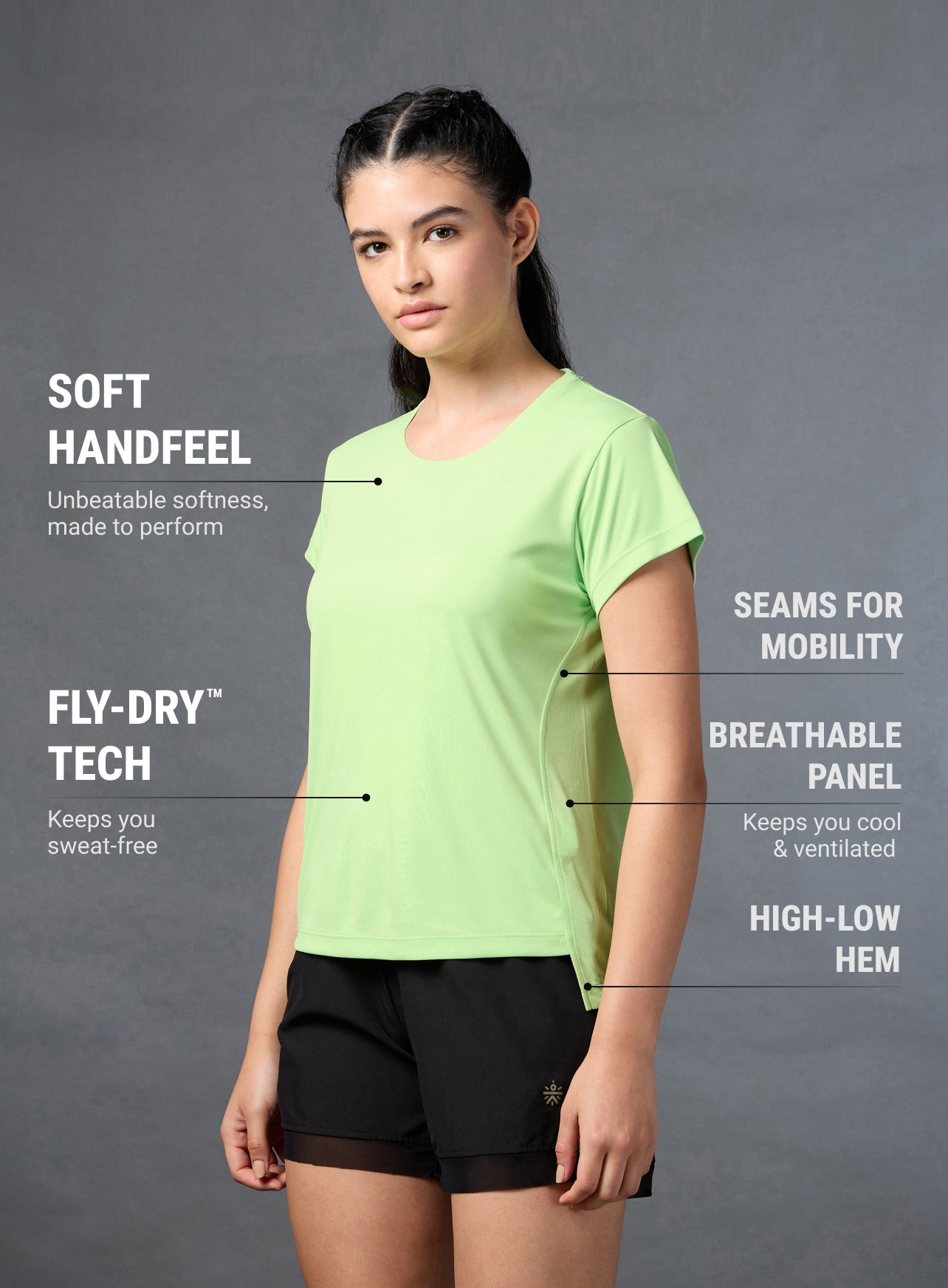 Women's Run Elevate Green T-shirt
