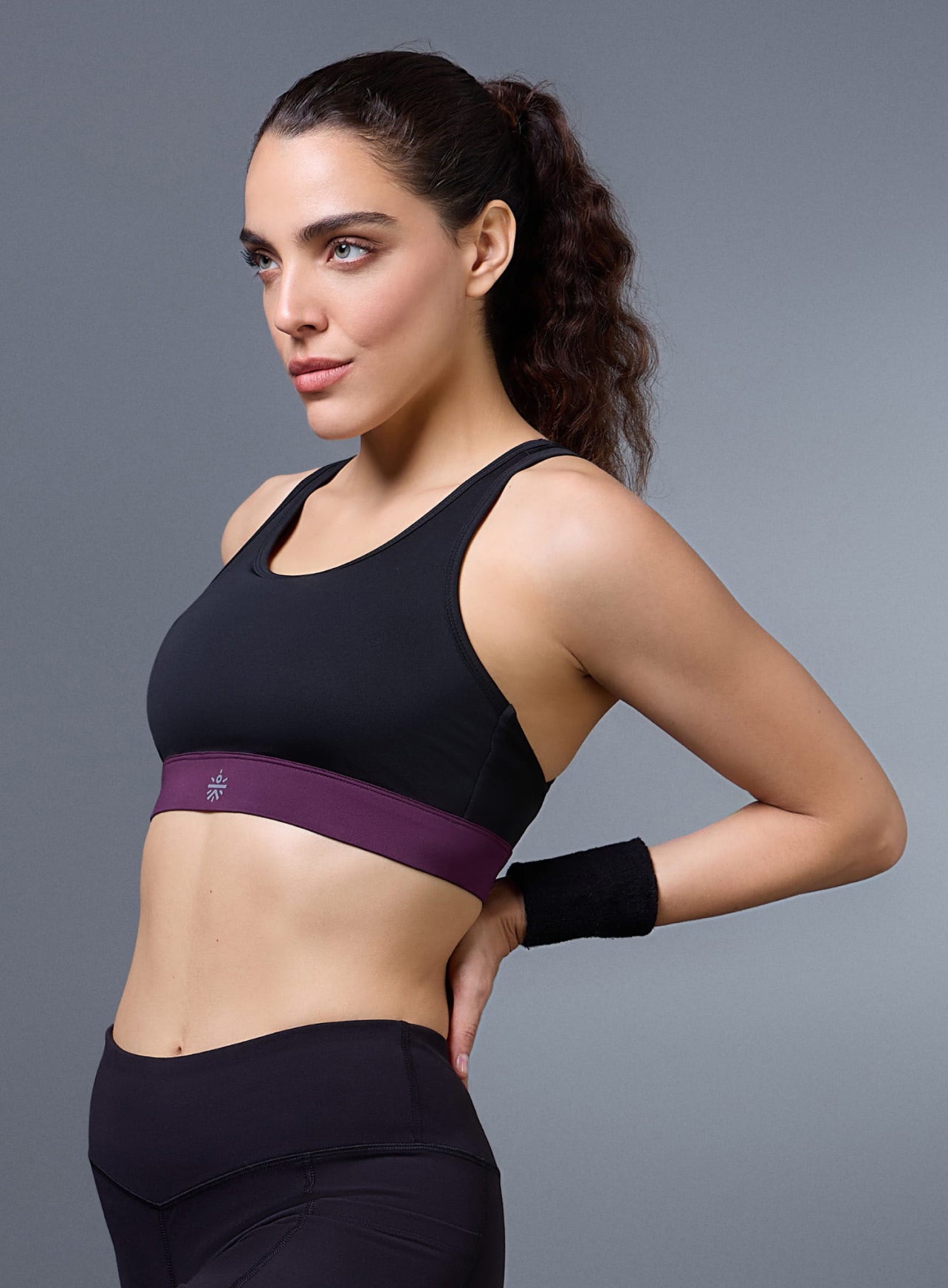 Women's Black Run Forward High Support Bra