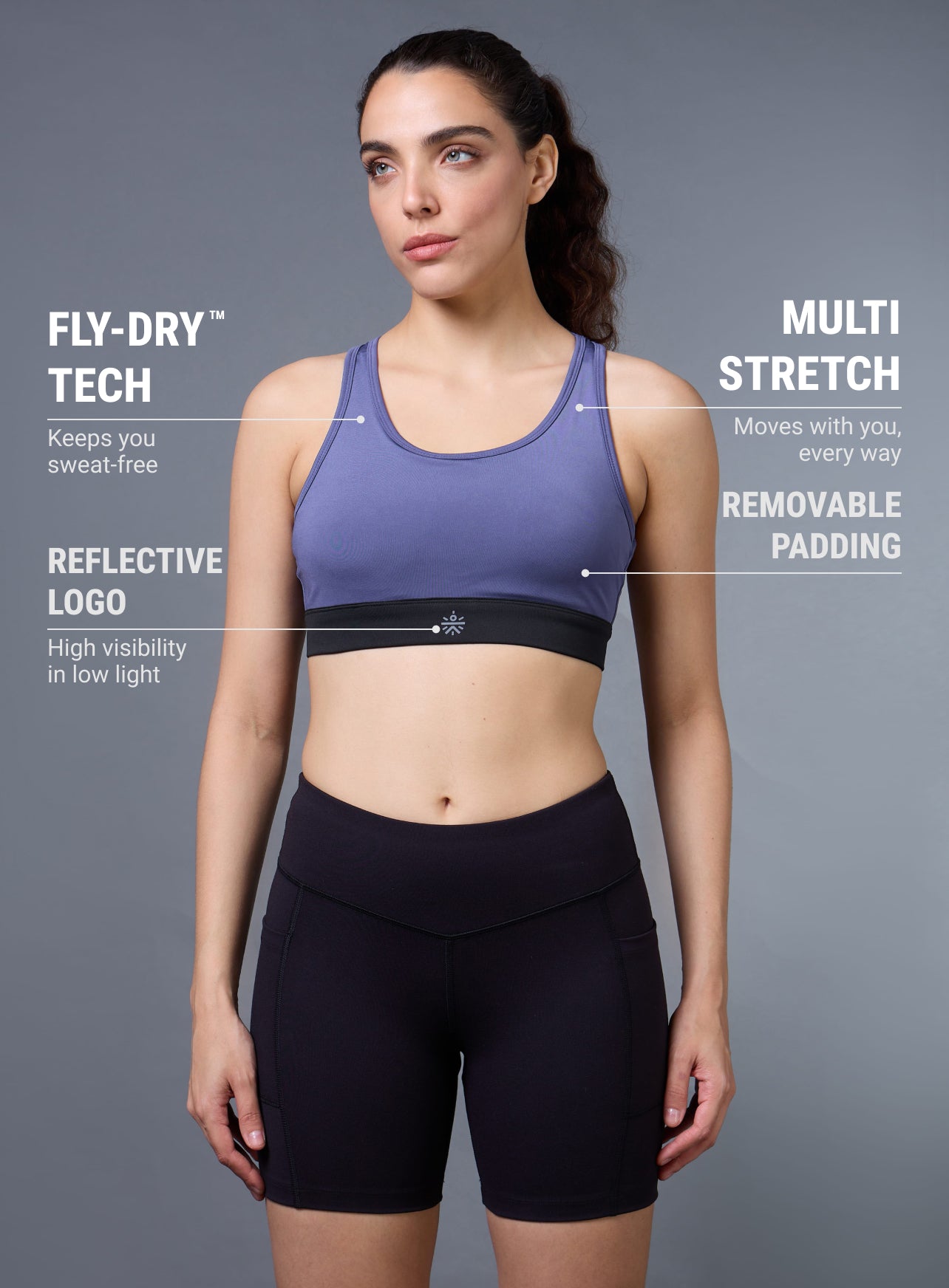 Women's Purple Run Forward High Support Bra