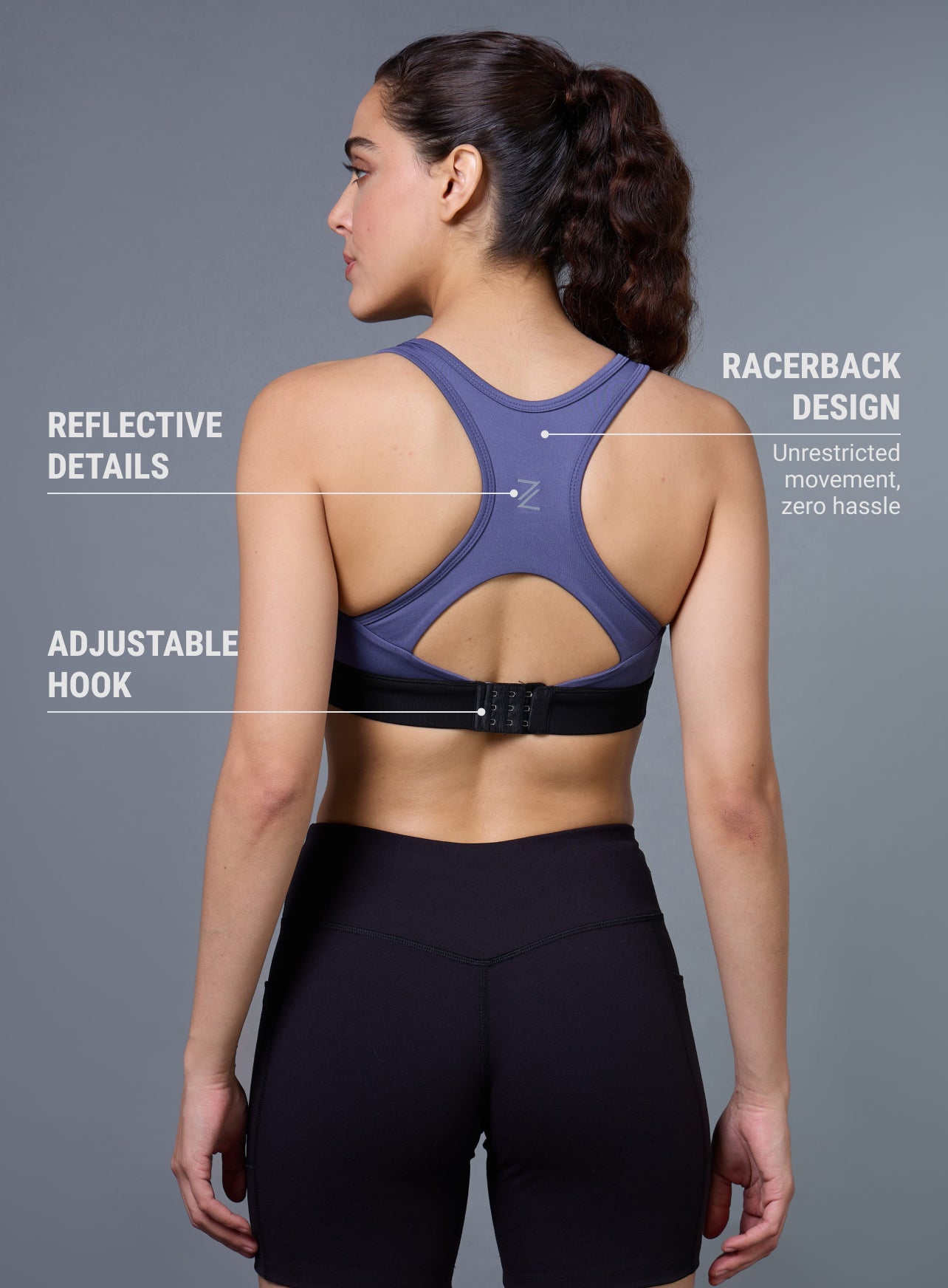 Women's Purple Run Forward High Support Bra