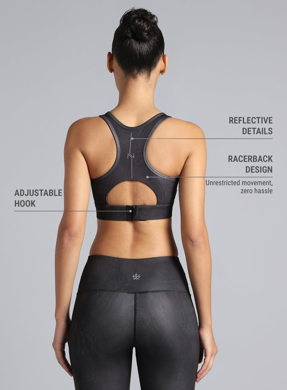 Women's Black Urban Camo Running High Support Bra