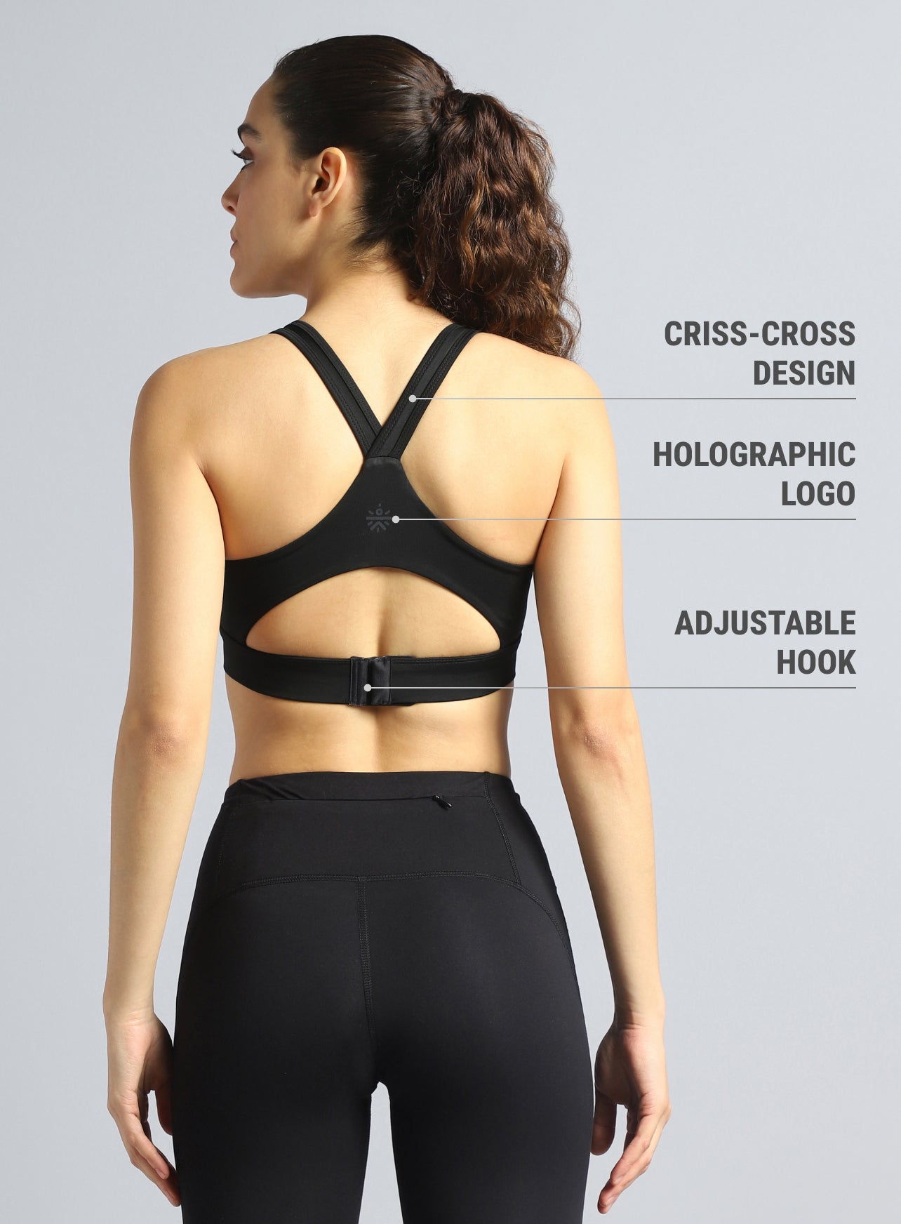 Women's Black Energy Flow Printed Bra