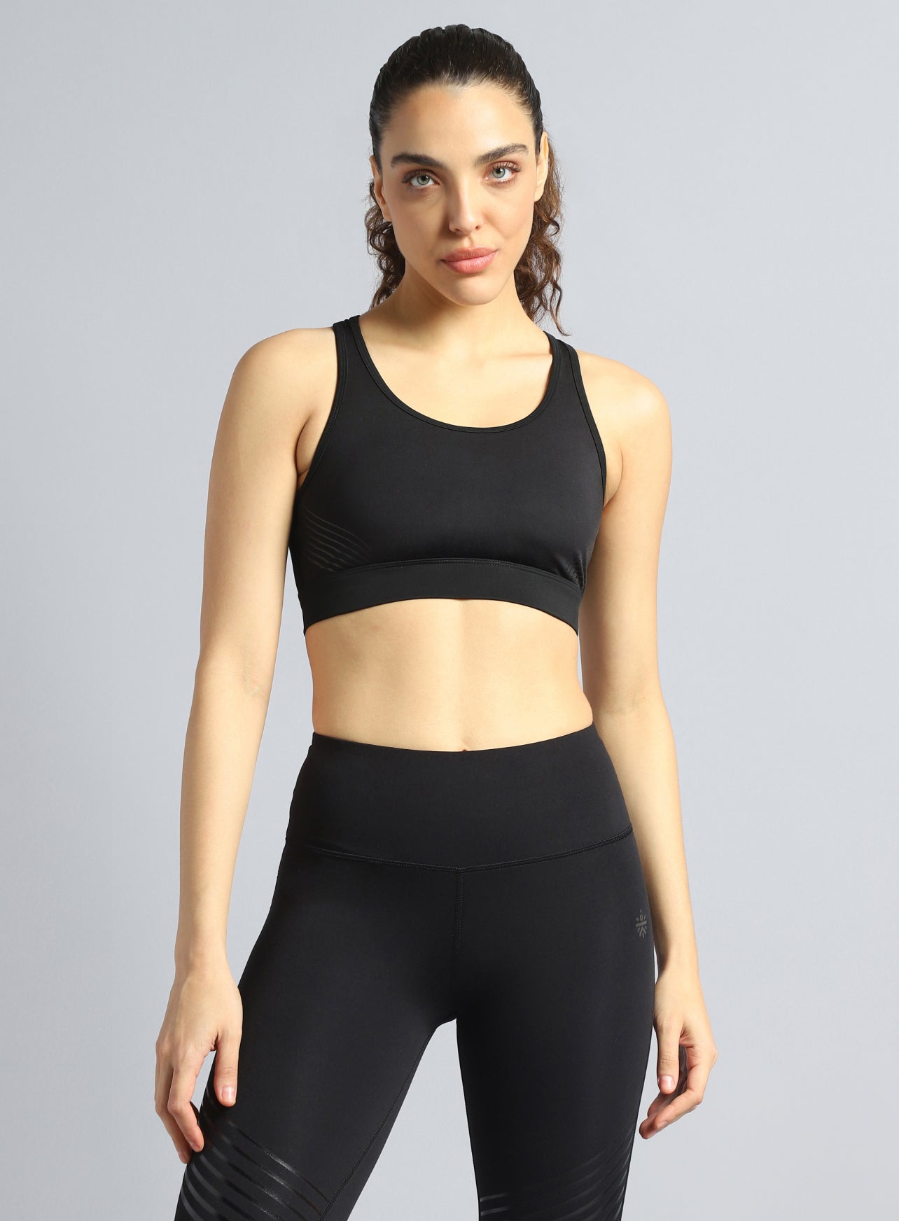 Women's Black Energy Flow Printed Bra