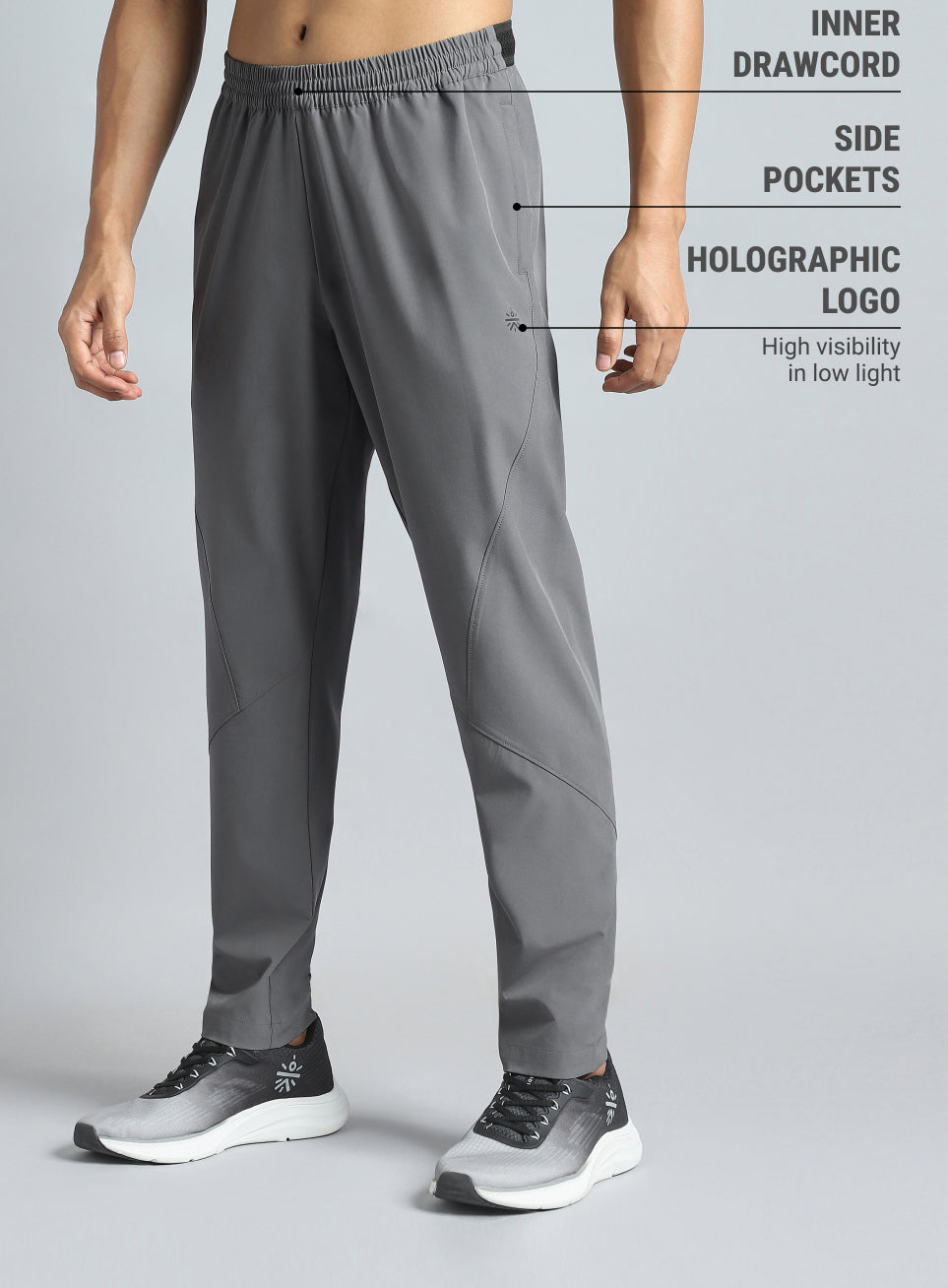 Men's Dark Grey True Performance Sculpted Trackpants