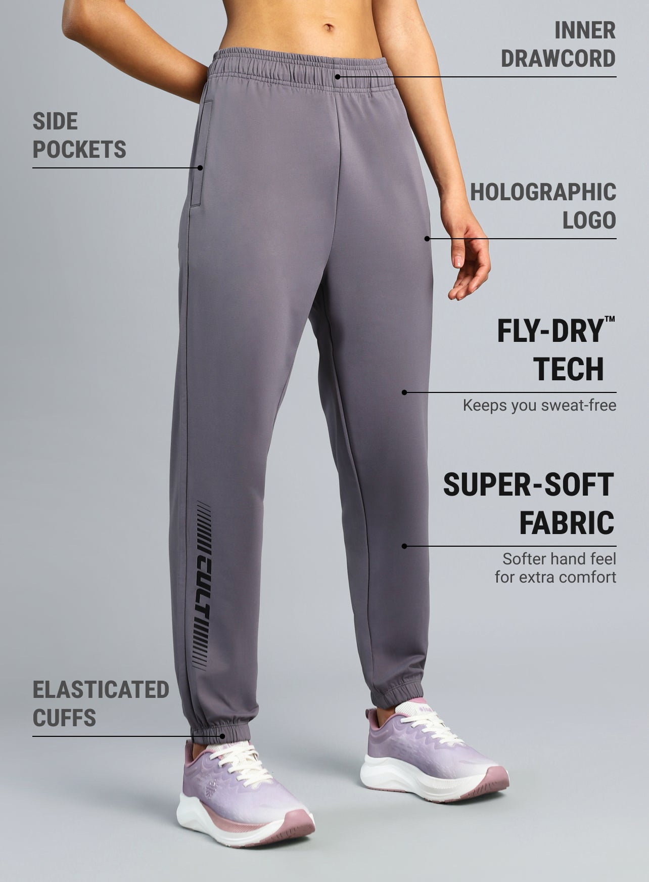 Women's Dark Grey Training All Form Joggers