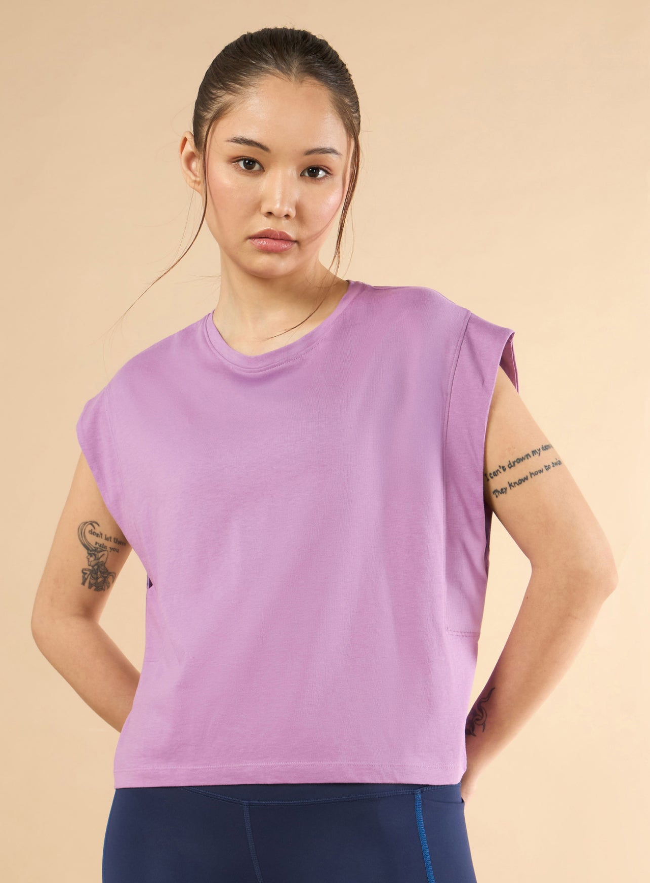 Women's Training Cotton Pink Muscle Top