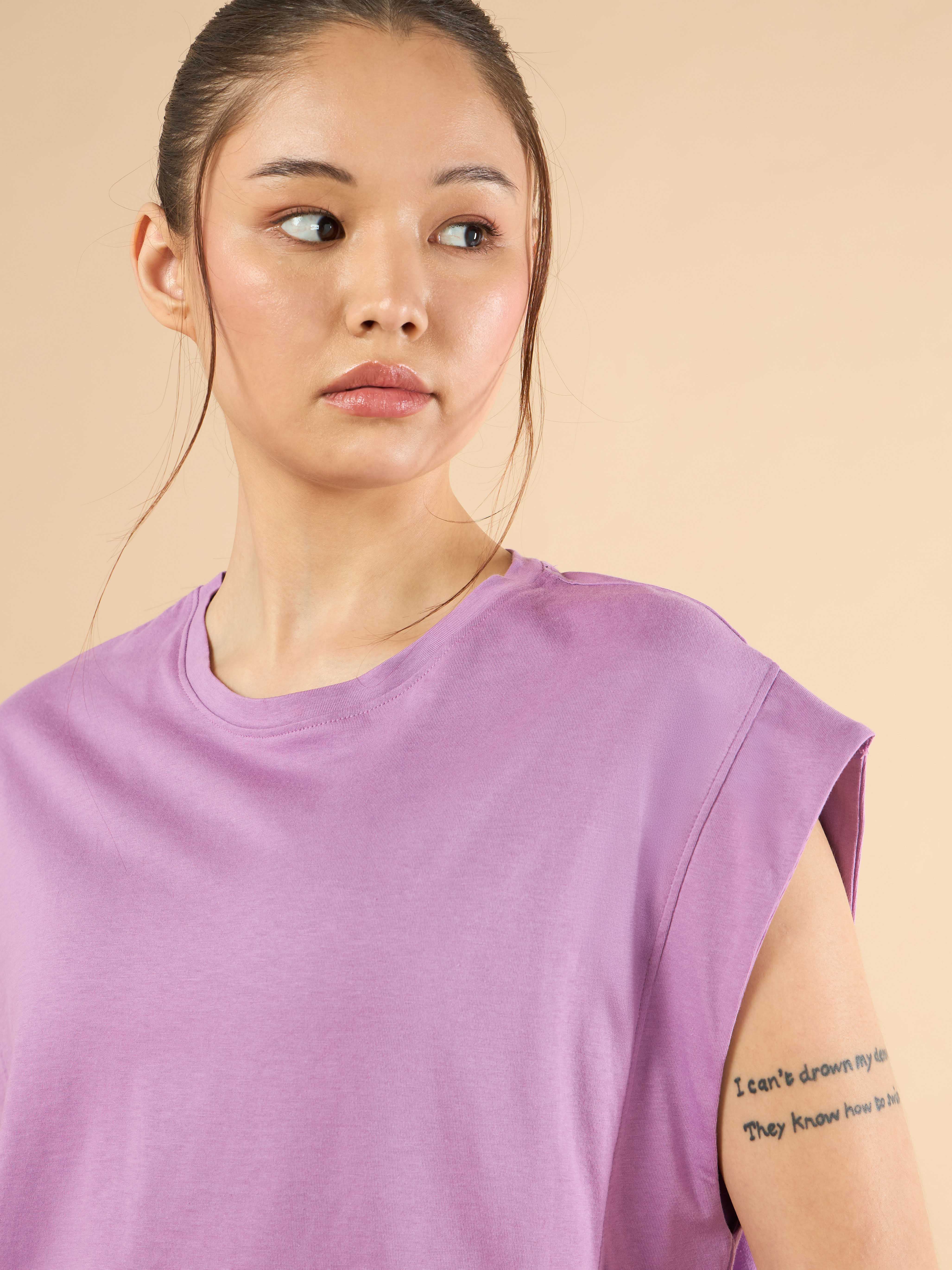 Women's Training Cotton Pink Muscle Top