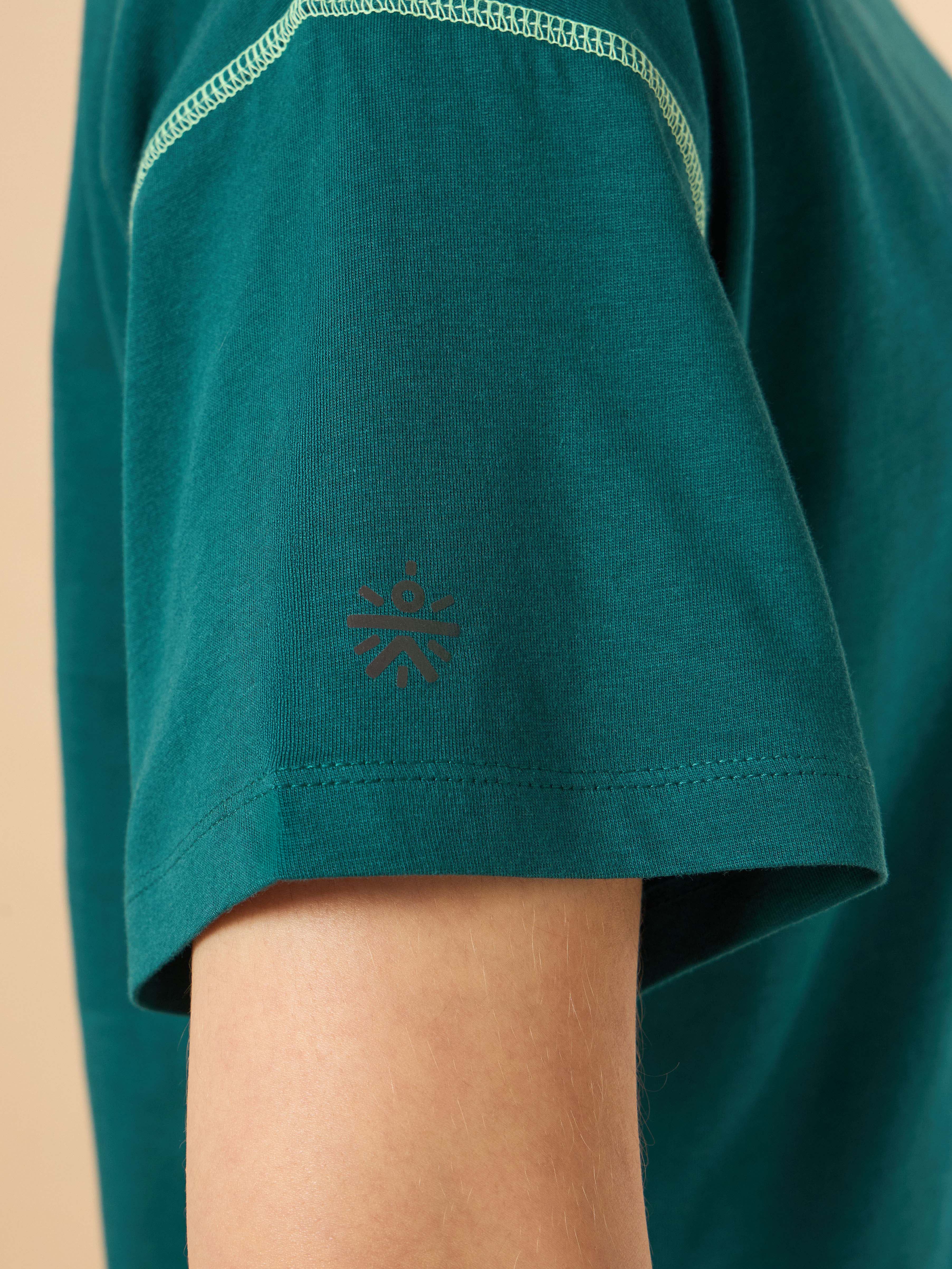 Women's Teal Cult Spirit Graphic Boxy crop T-shirt