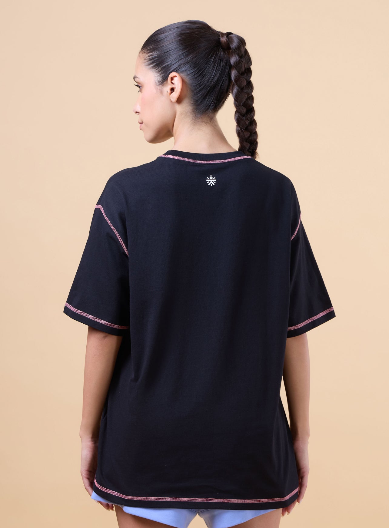 Women's Black Sports City Club Oversized T-shirt