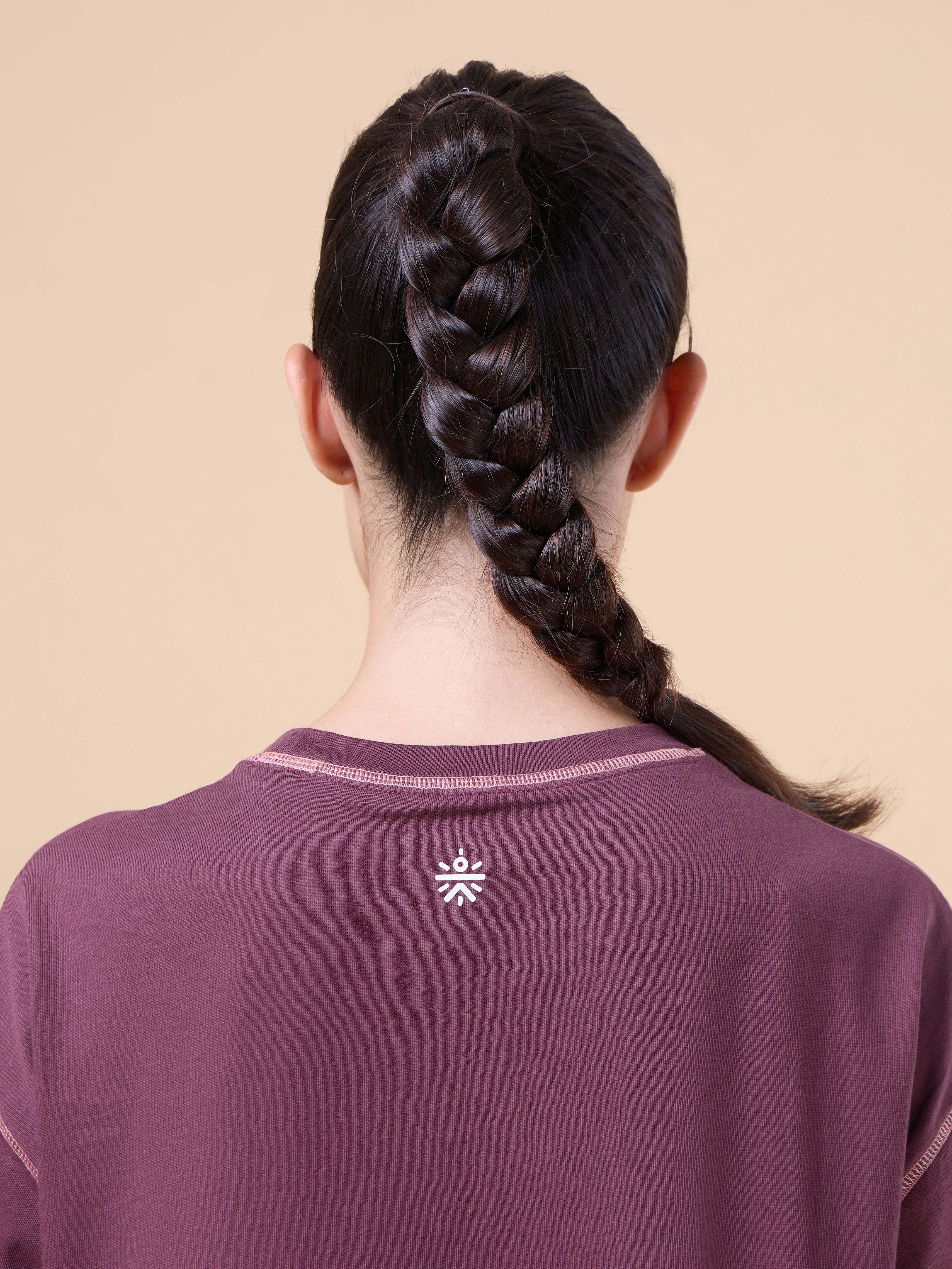 Women's Maroon Sports City Club Oversized T-shirt