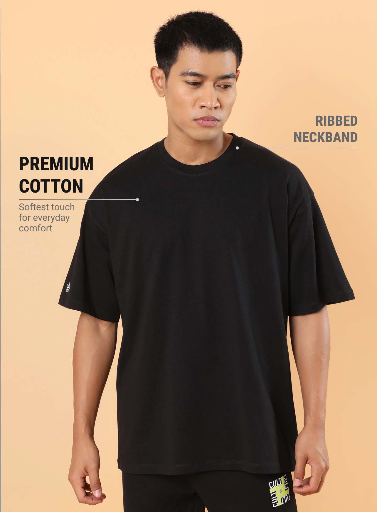 Men's Black Club Anthem Oversized fit T-shirt