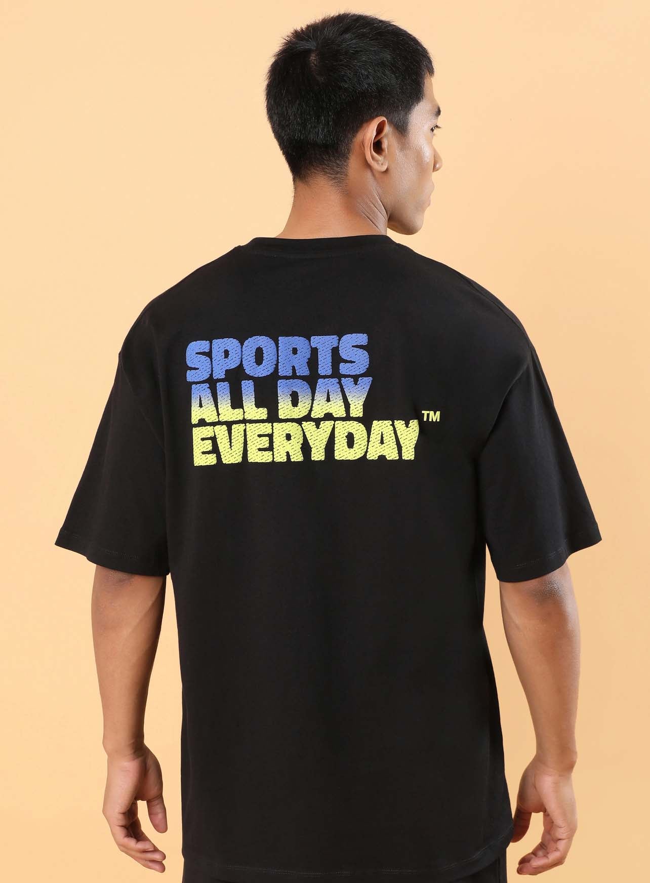 Men's Black Club Anthem Oversized fit T-shirt