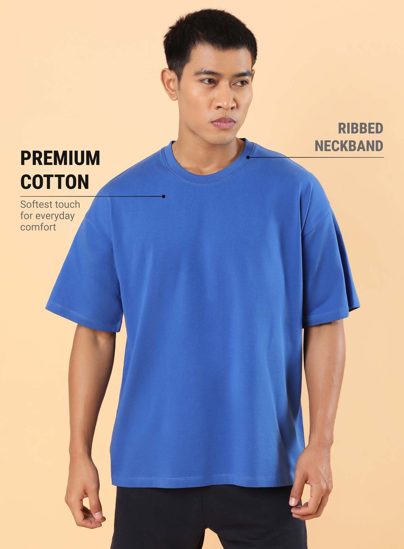 Men's Blue Club Anthem Oversized fit T-shirt