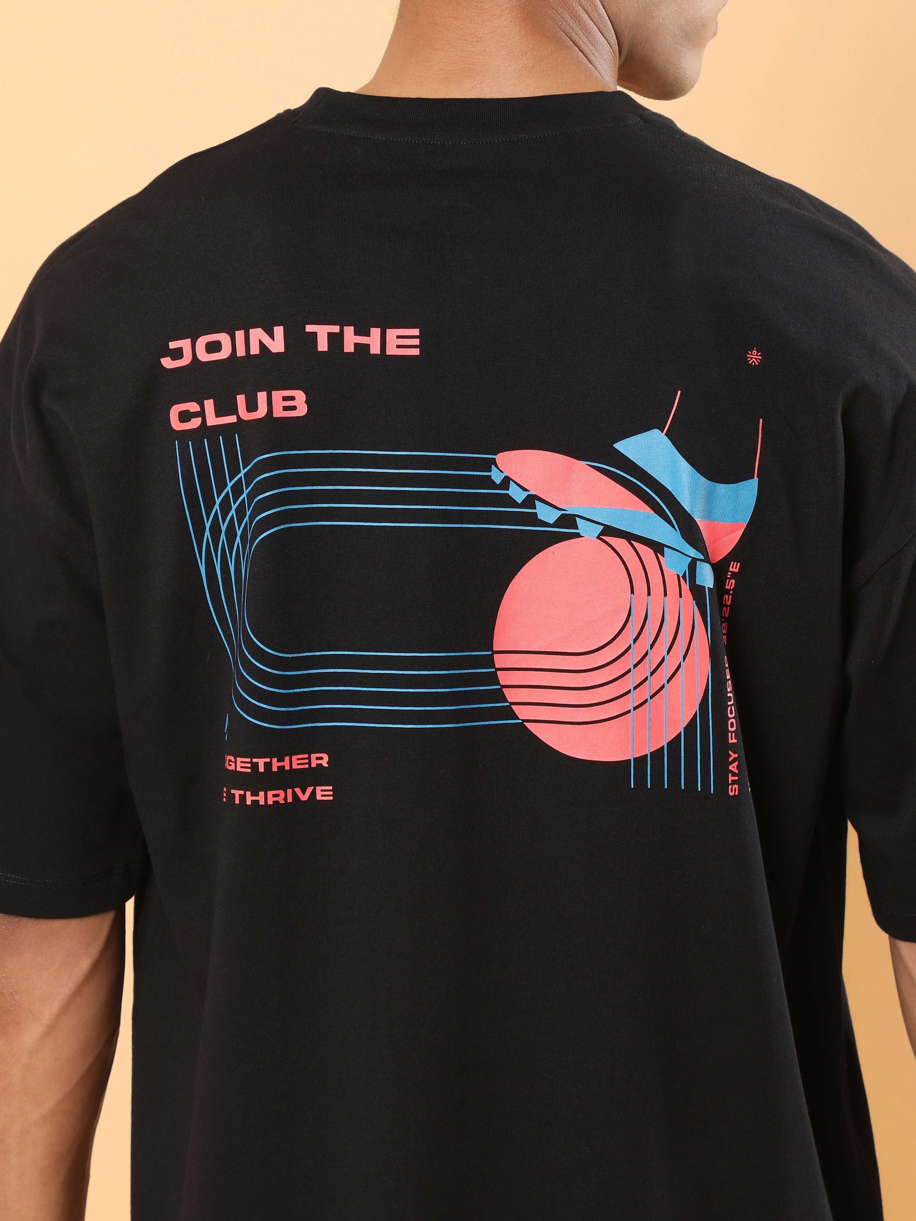 Men's Black Join the Club Oversized fit T-shirt