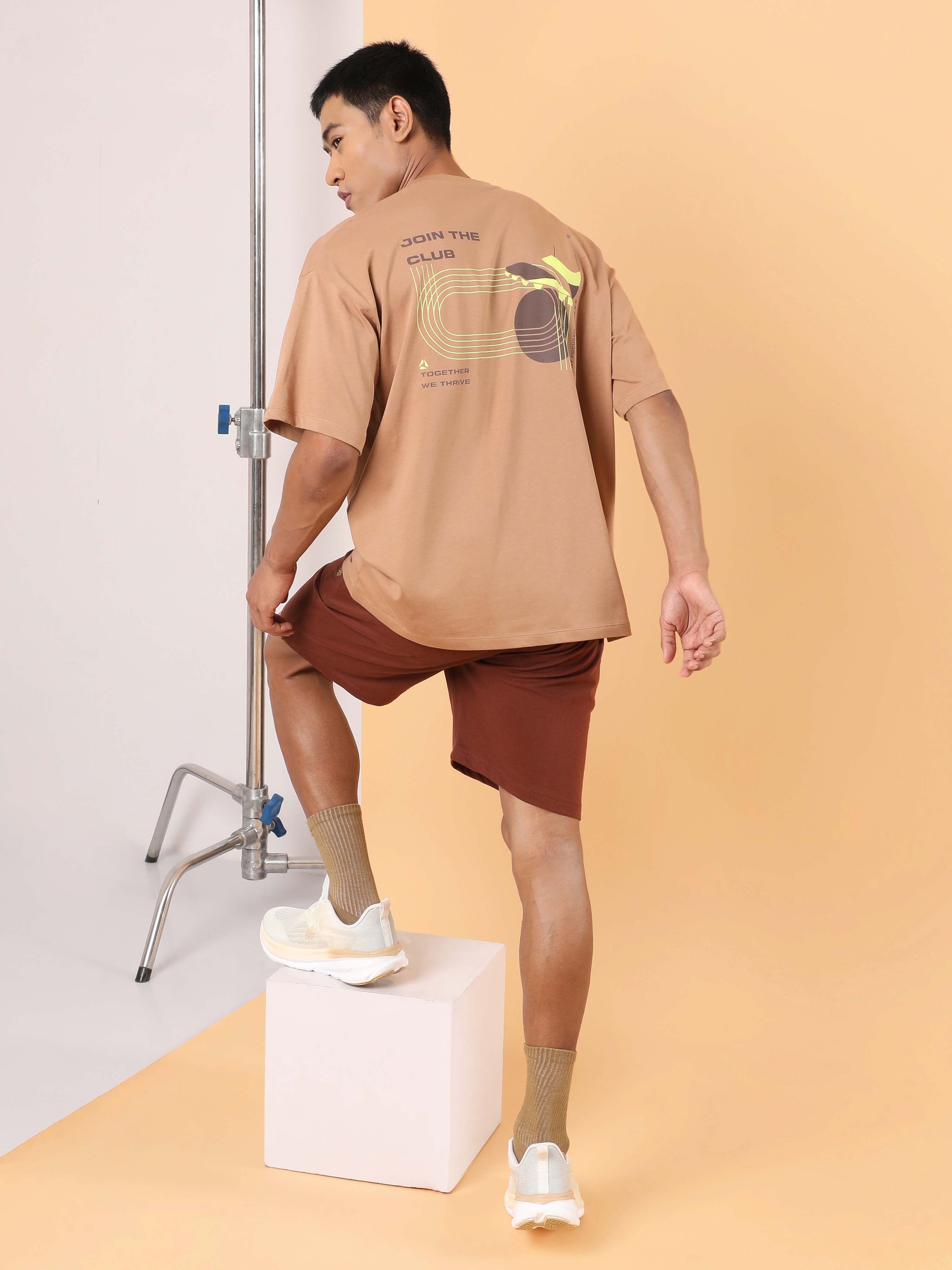 Men's Brown Join the Club Oversized fit T-shirt