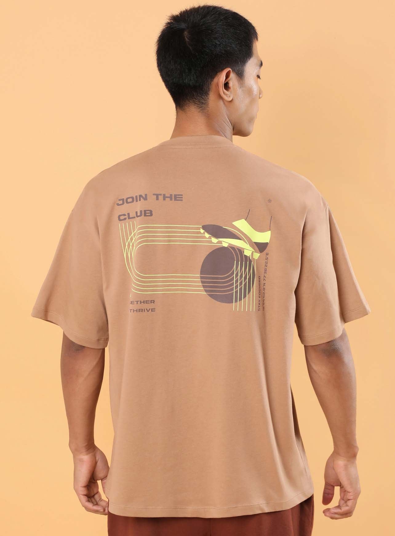Men's Brown Join the Club Oversized fit T-shirt