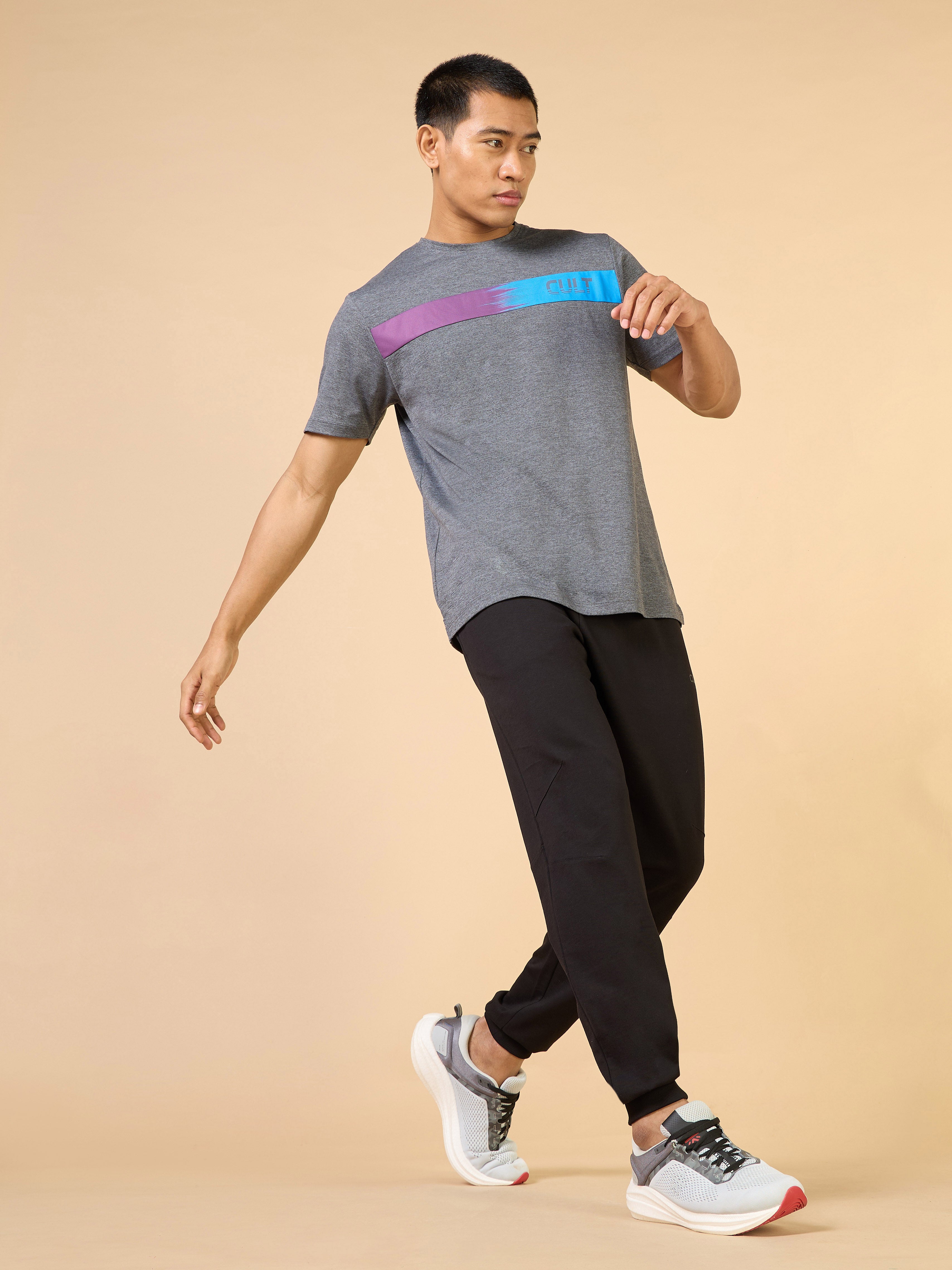 Men's Black Training Sculpted Joggers