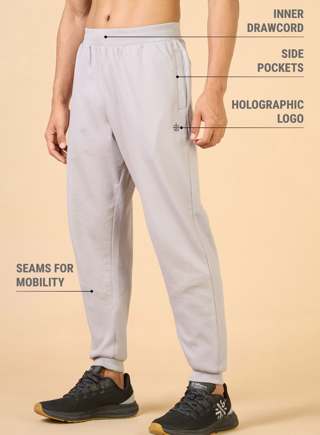 Men's Grey Training All Form Joggers