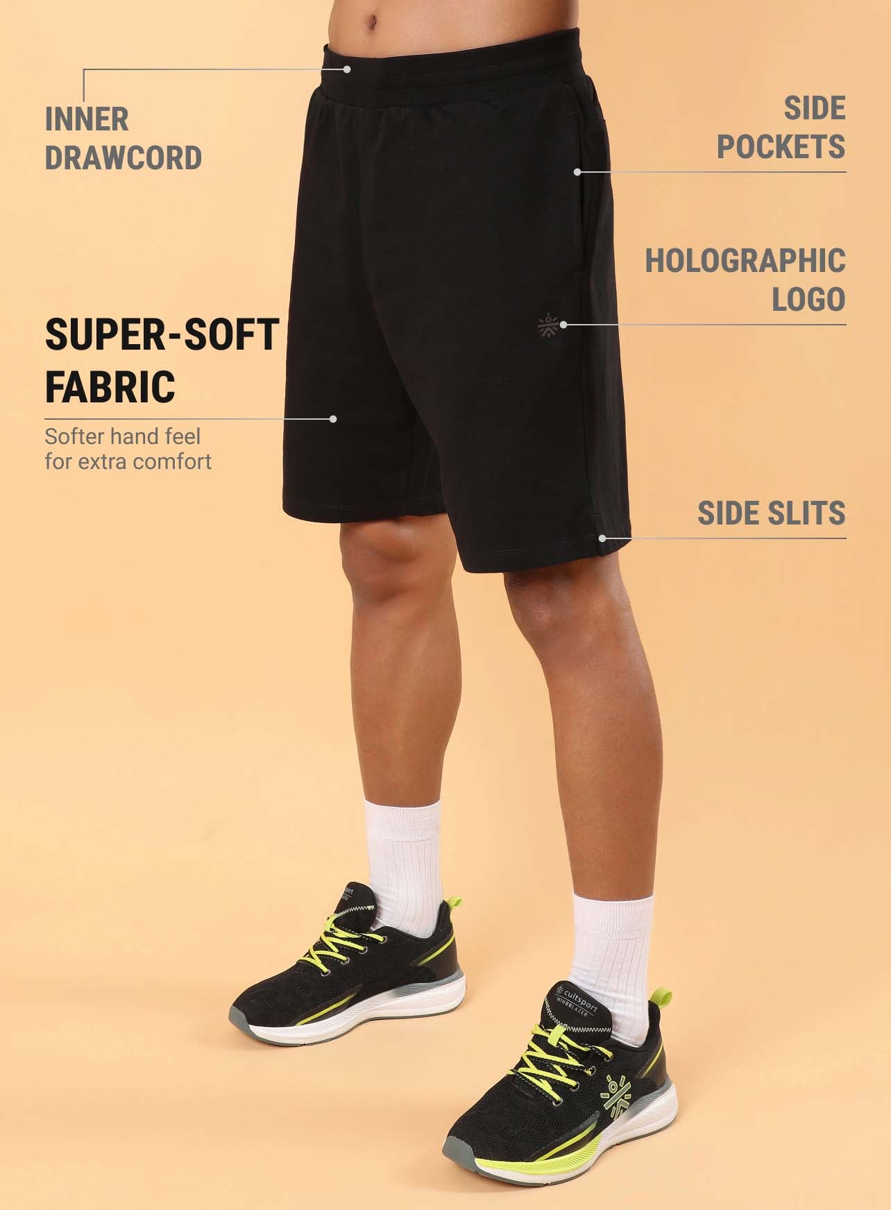 Men's Black Training Sculpted Shorts