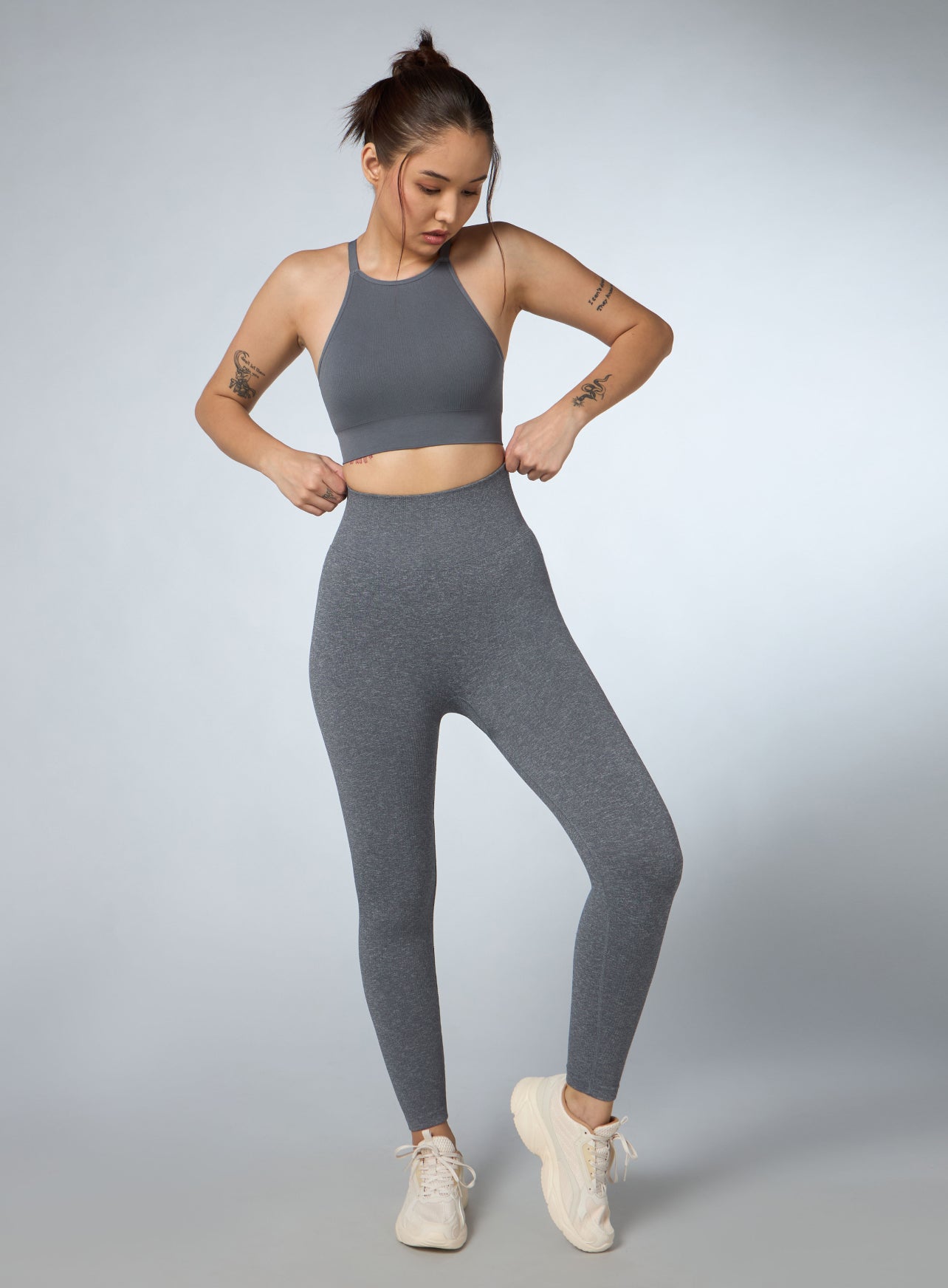 Women's Grey Kinetic Seamless Tights