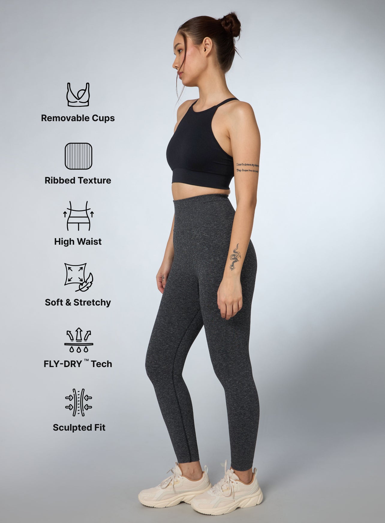 Women's Black Kinetic Seamless Co-ord Set