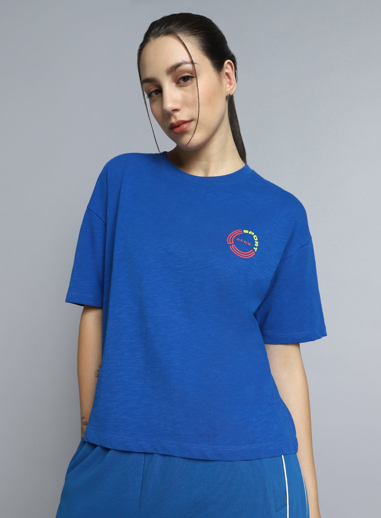 Women's Blue Sports Club Relaxed fit T-shirt