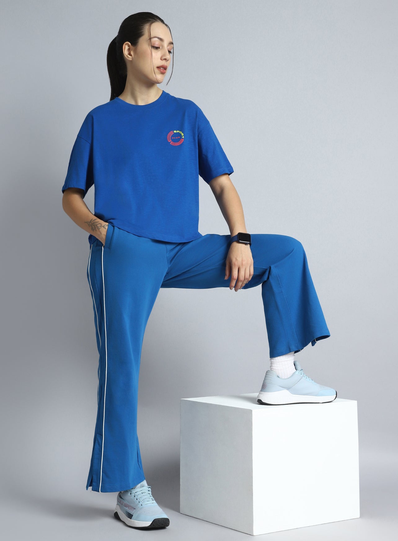 Women's Blue Sports Club Relaxed fit T-shirt