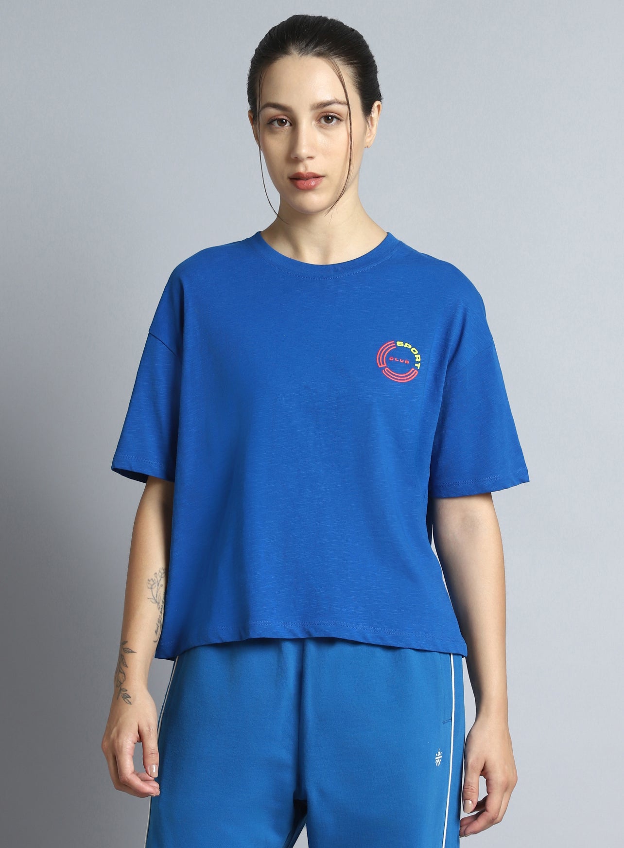 Women's Blue Sports Club Relaxed fit T-shirt