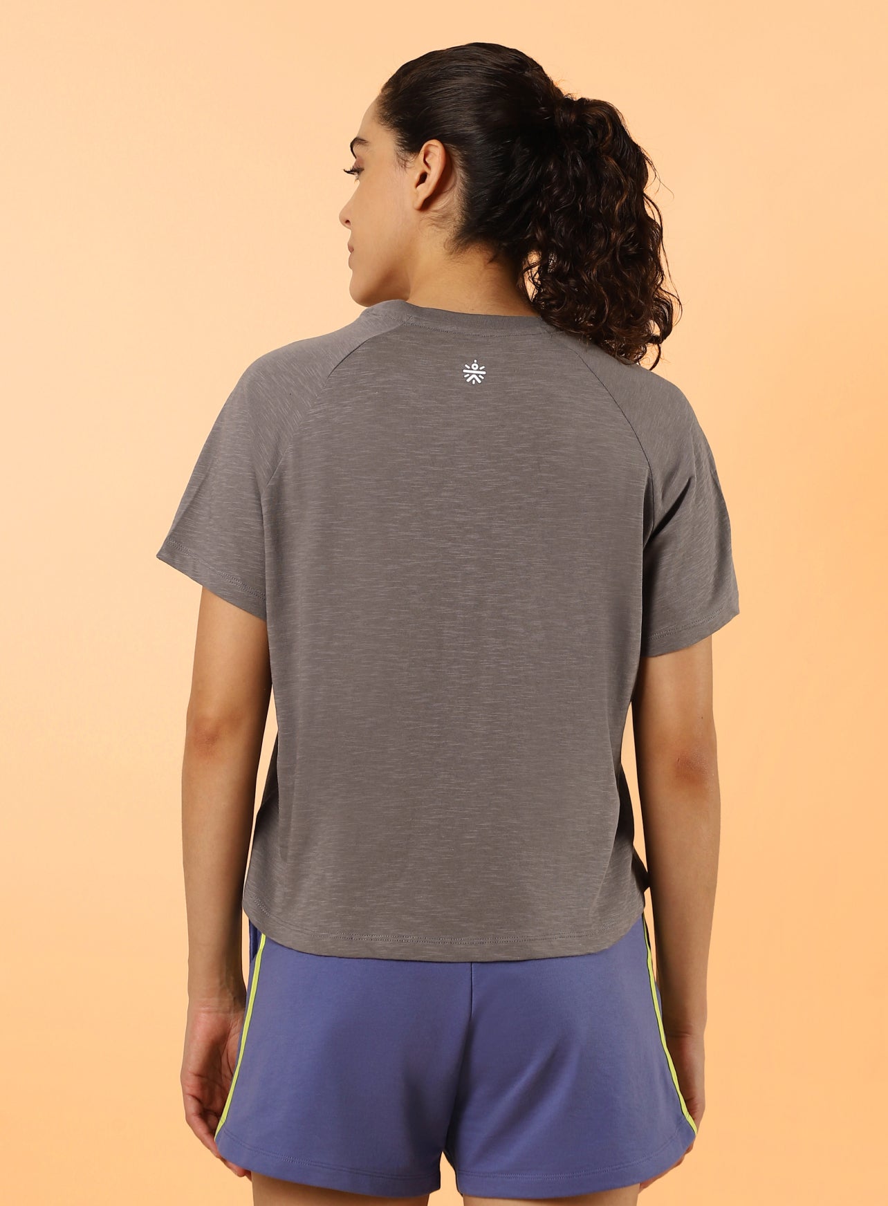 Women's Dark Grey Club Boxy Crop fit T-shirt