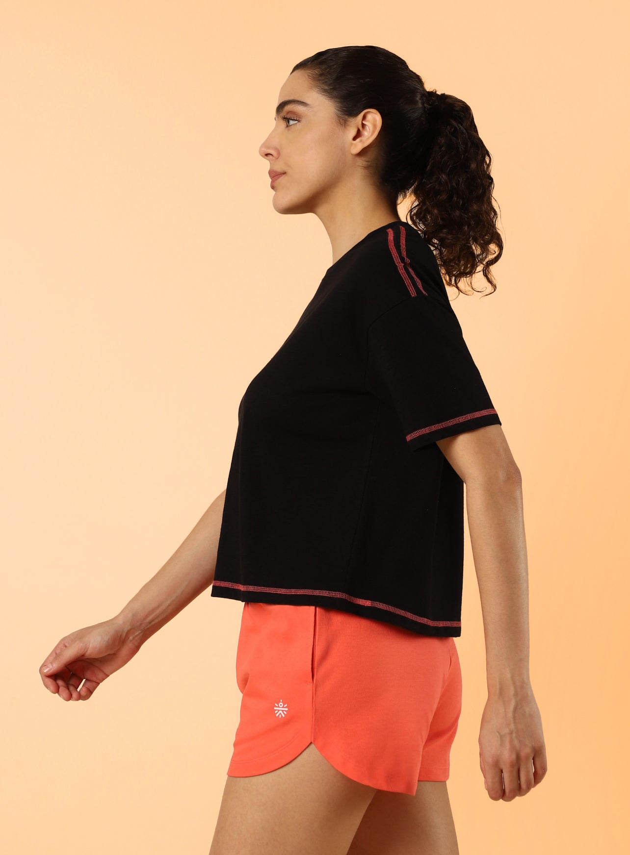 Women's Black Unity Boxy Crop fit Top