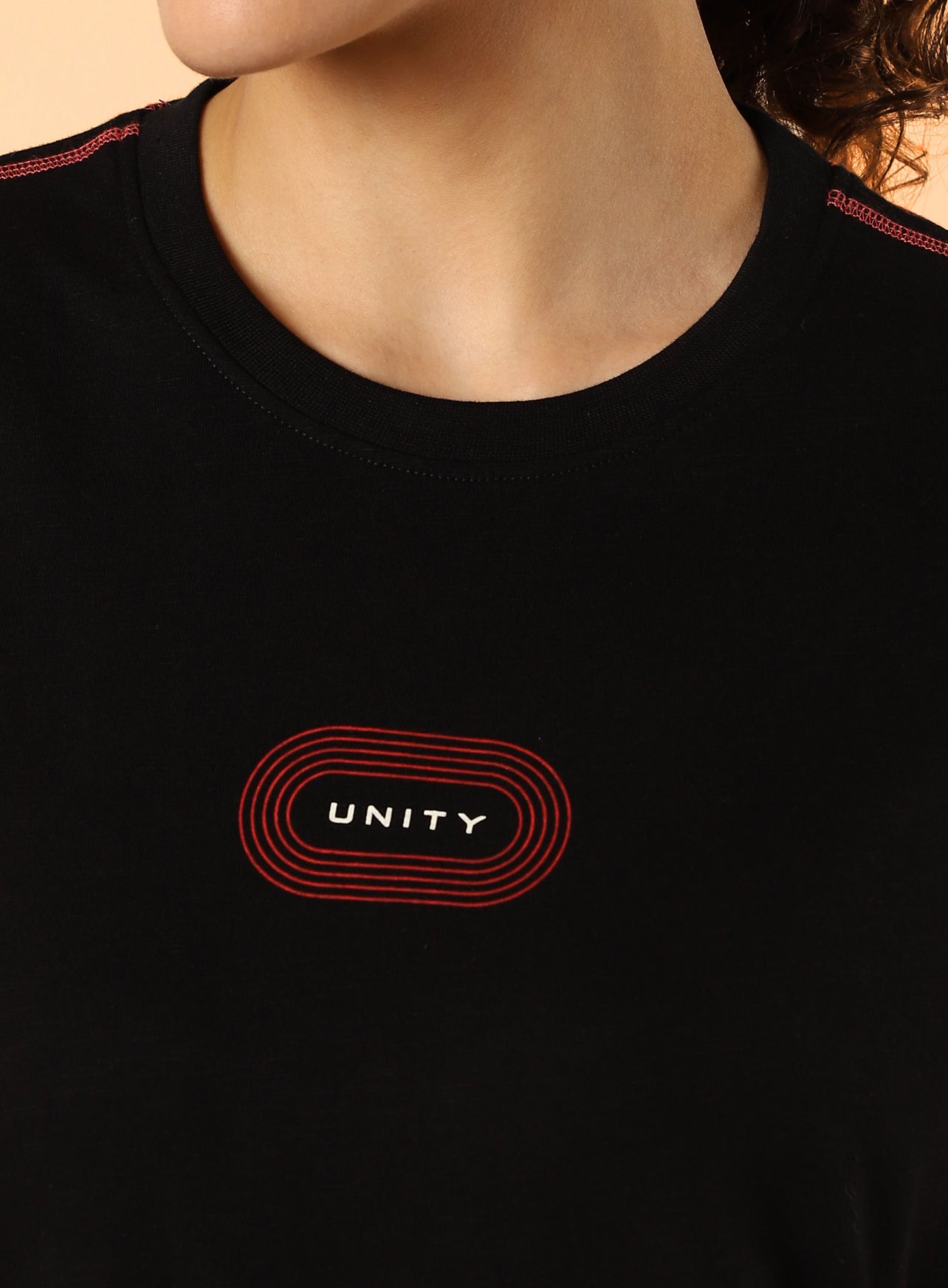 Women's Black Unity Boxy Crop fit Top