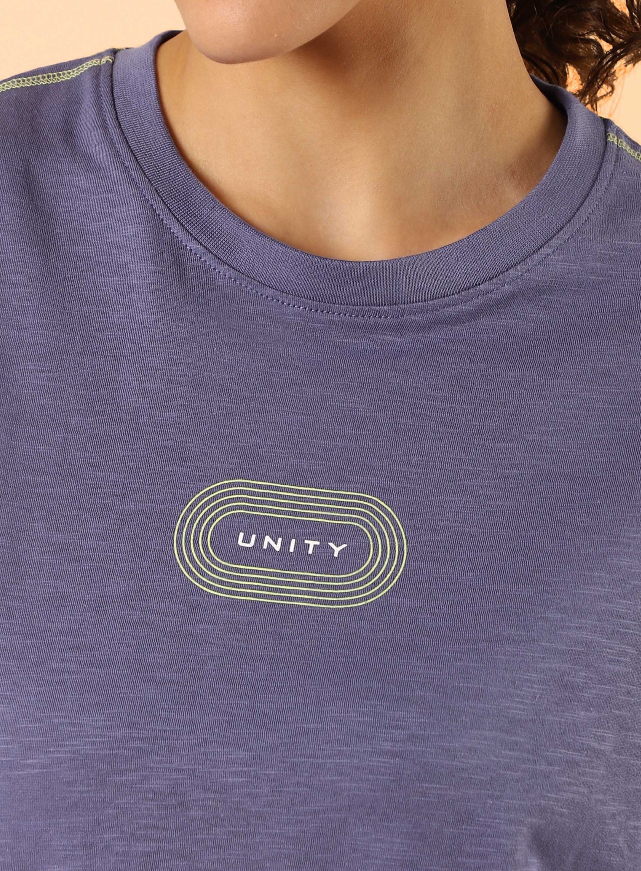 Women's Purple Unity Boxy Crop fit Top