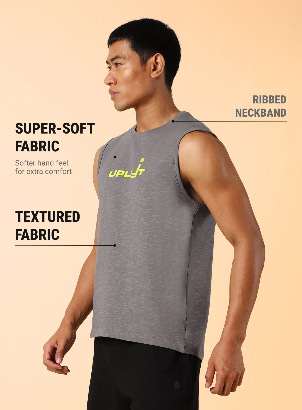 Men's Dark Grey Uplift Muscle Tank