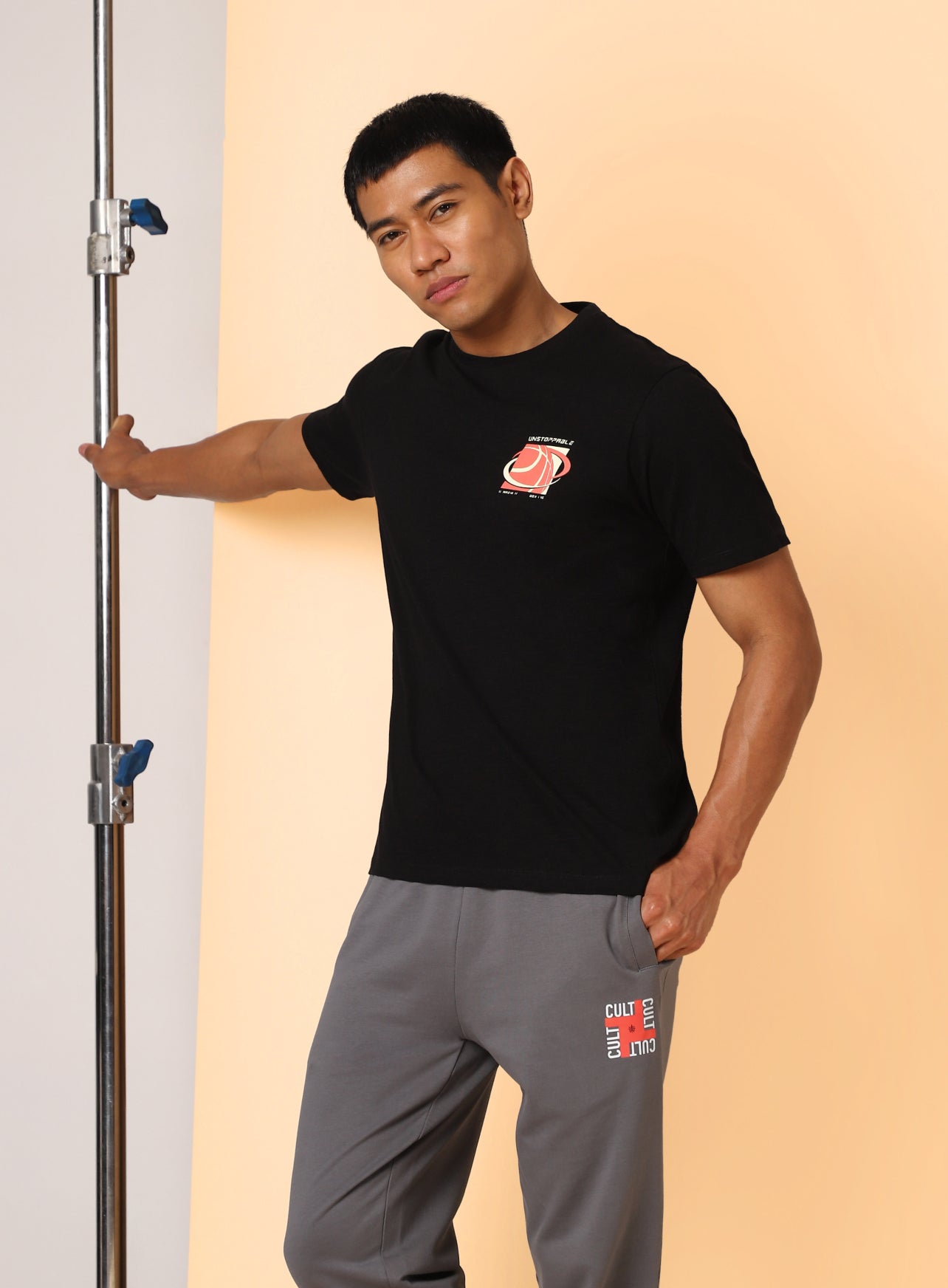 Men's Black Unstoppable Typo T-shirt