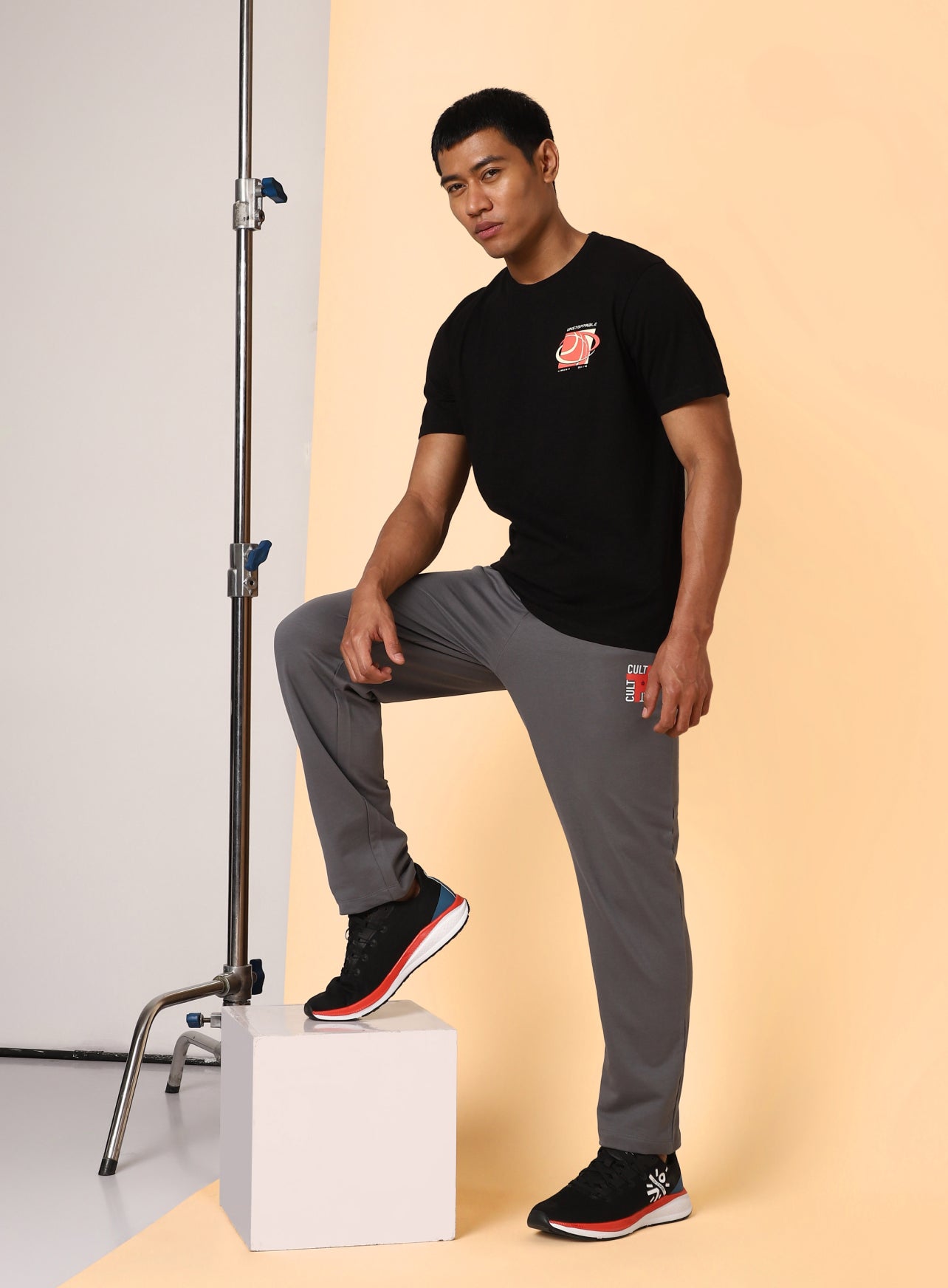 Men's Black Unstoppable Typo T-shirt