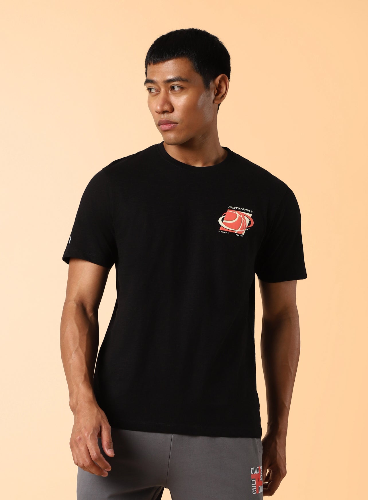 Men's Black Unstoppable Typo T-shirt