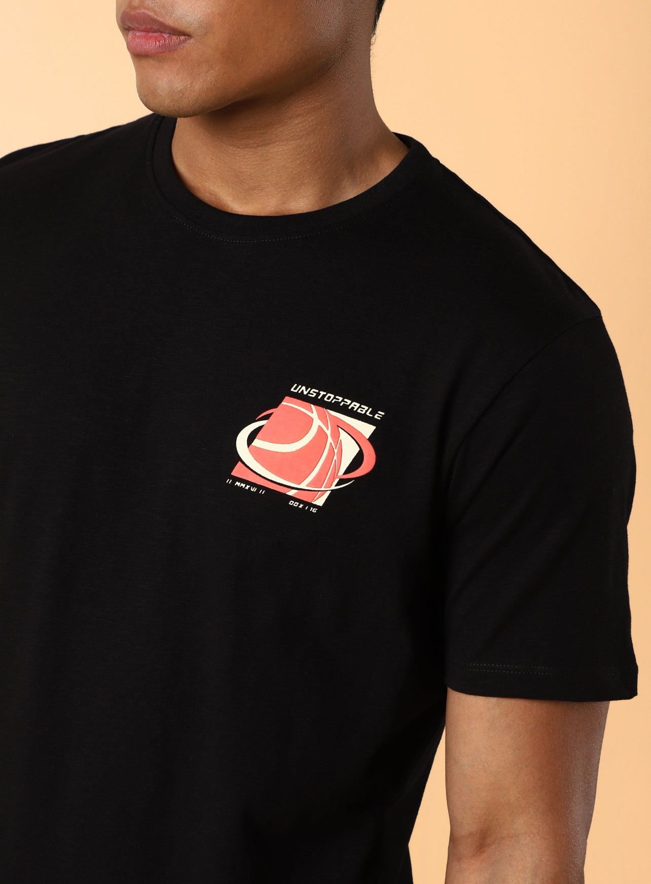 Men's Black Unstoppable Typo T-shirt