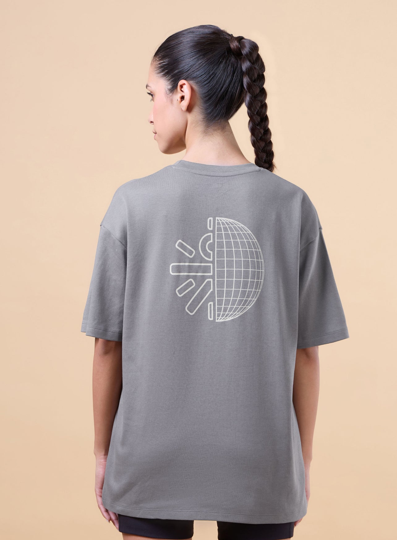 Women's Dark Grey Cult Brand Carrier Oversized T-shirt