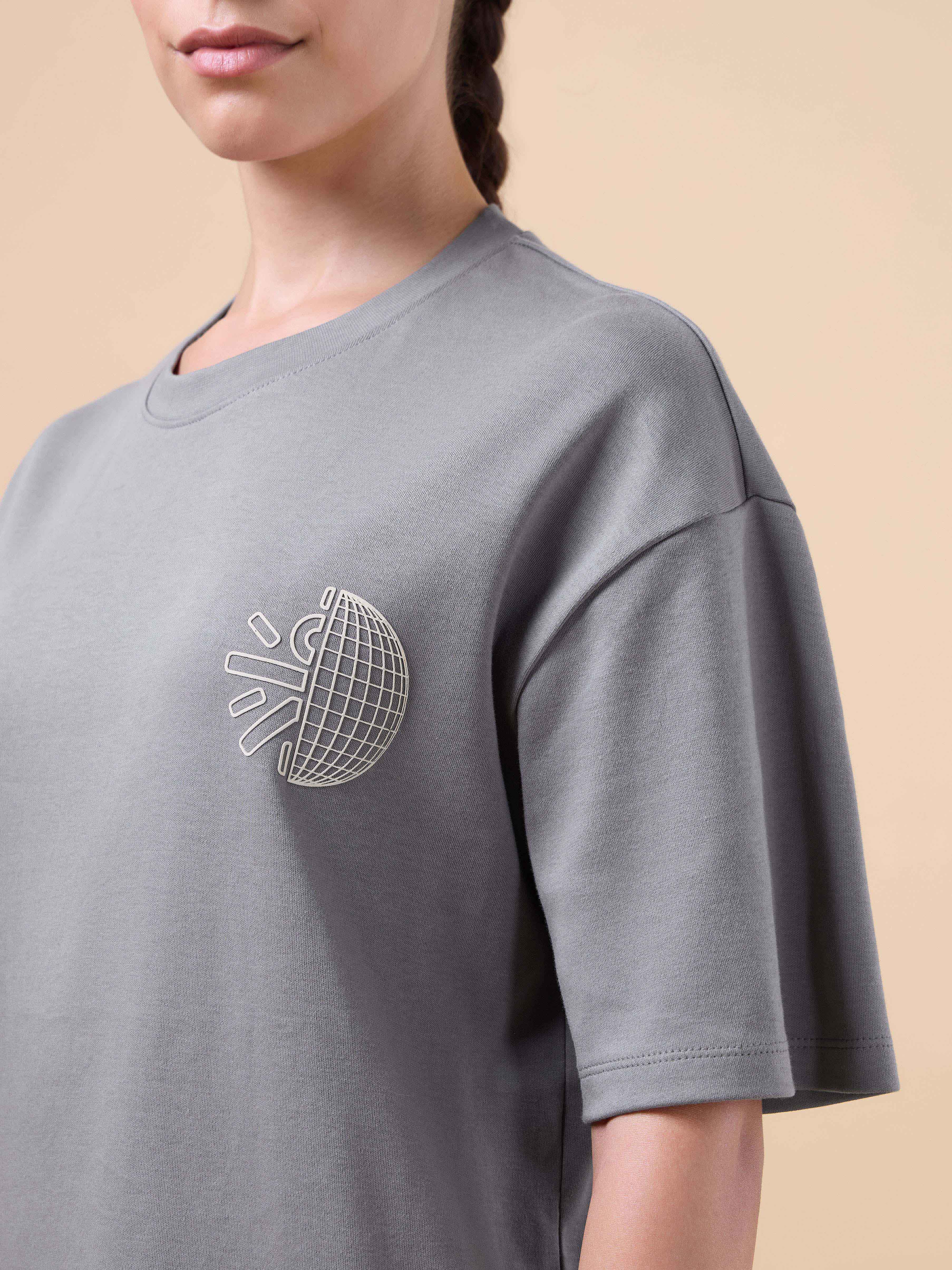 Women's Dark Grey Cult Brand Carrier Oversized T-shirt