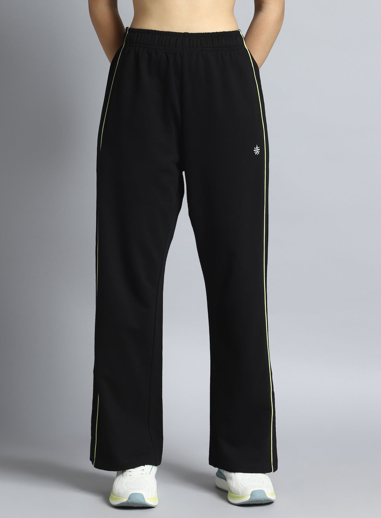 Women's Black Community Straight Trackpants