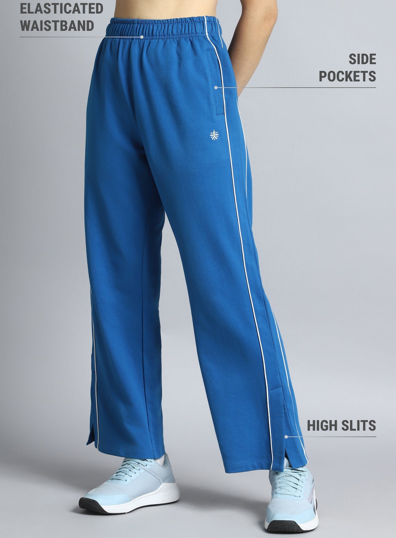 Women's Blue Community Straight Trackpants