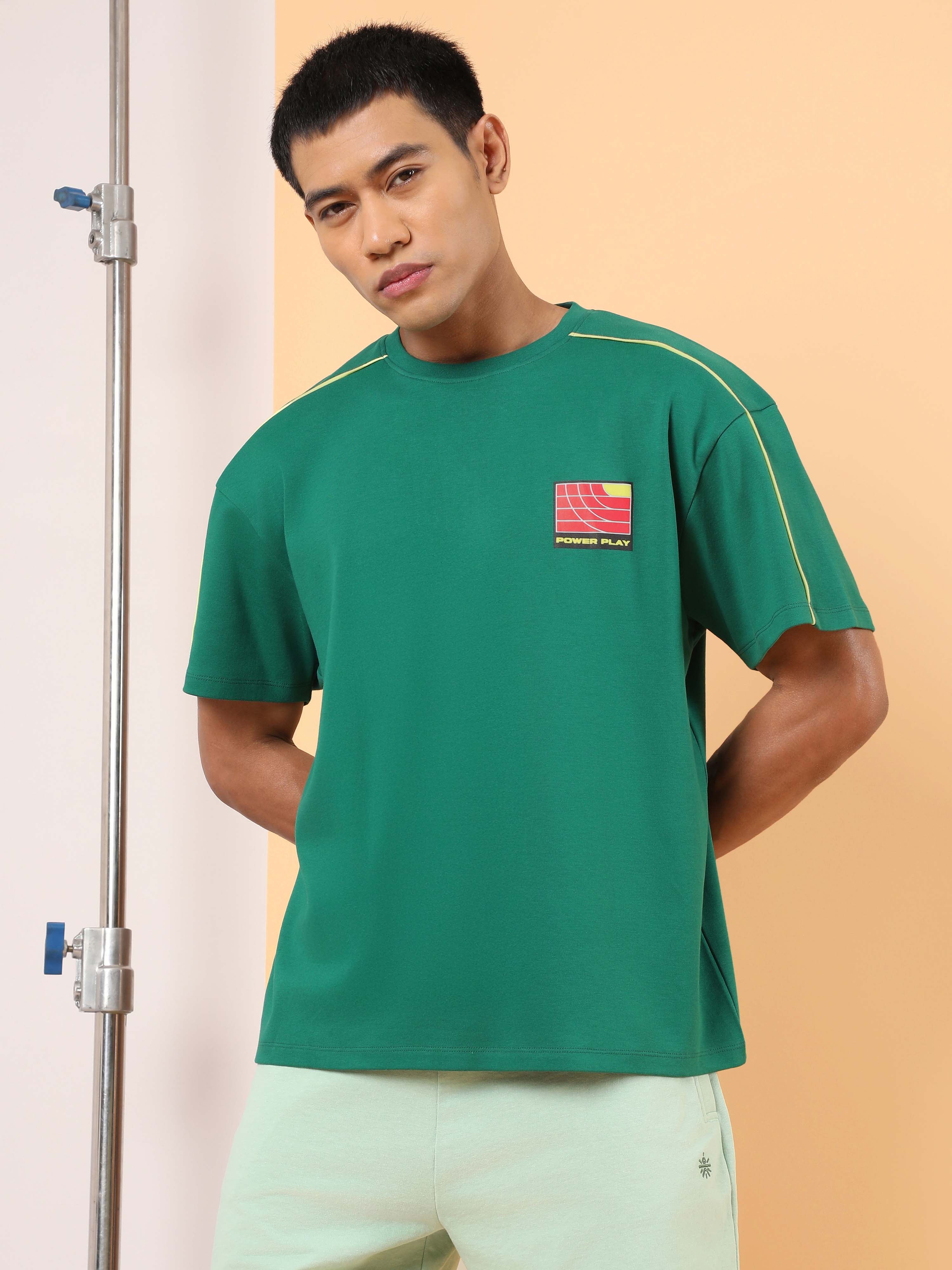 Men's Green Power Play Relaxed fit T-shirt