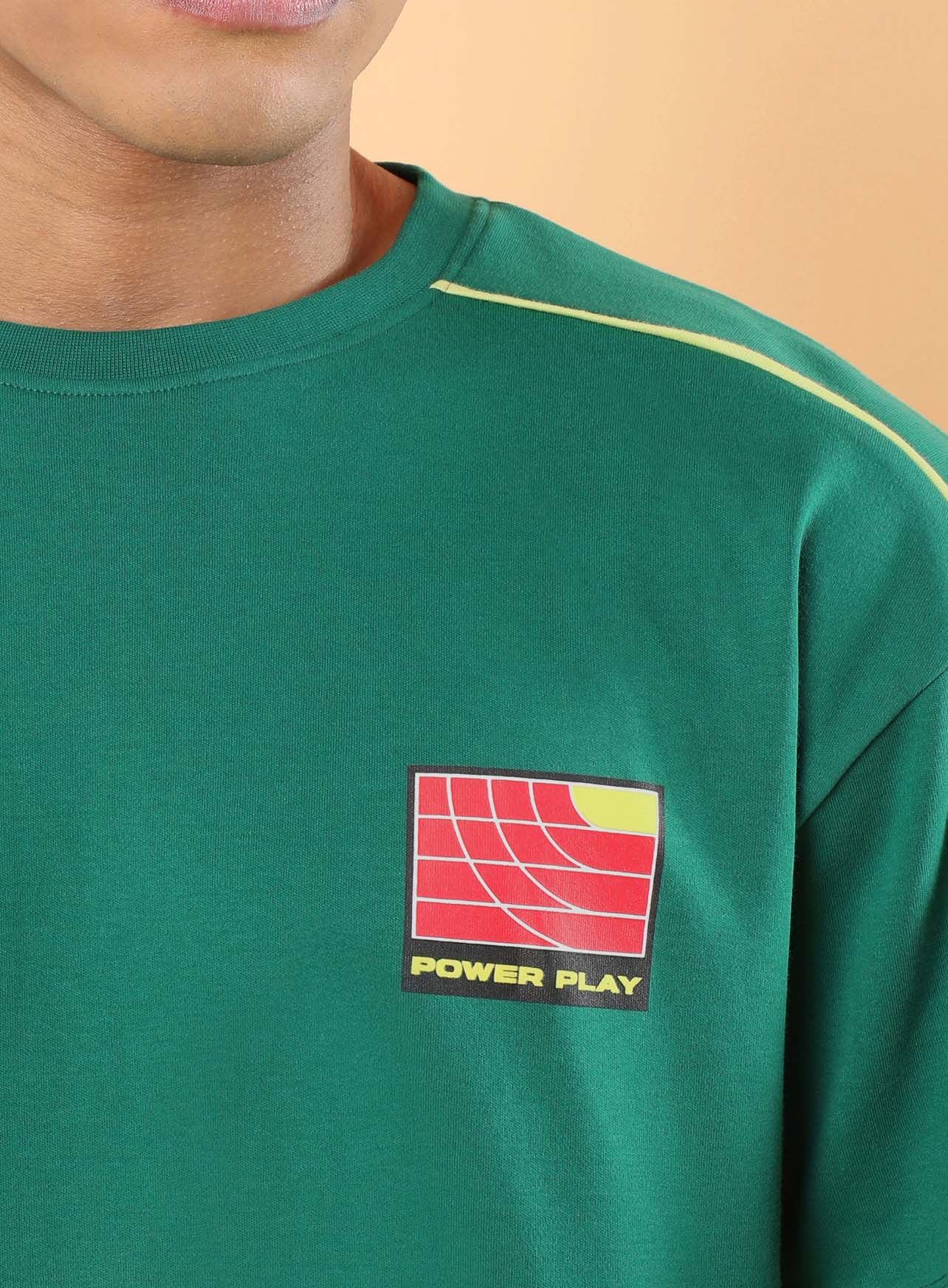 Men's Green Power Play Relaxed fit T-shirt